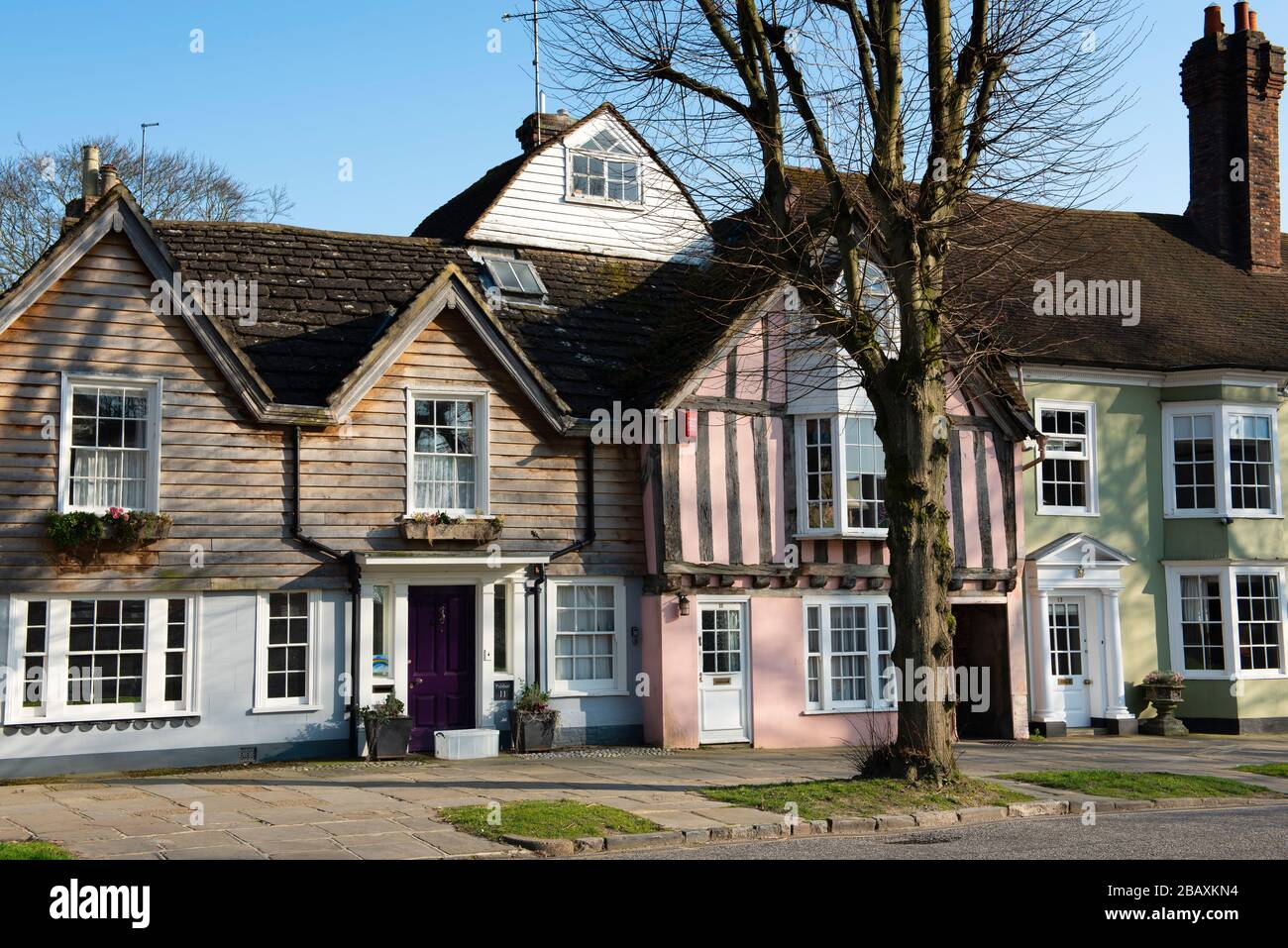 Nos 11, 12 & 13a The Causeway, timber-framed Grade II listed buildings in Horsham town centre, West Sussex, UK Stock Photo