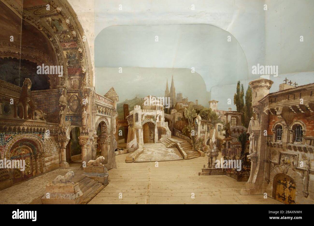  English Massenet Le Cid Scene Model For Act 2 Scene 4 Henri Robecchi And Amable 1885 