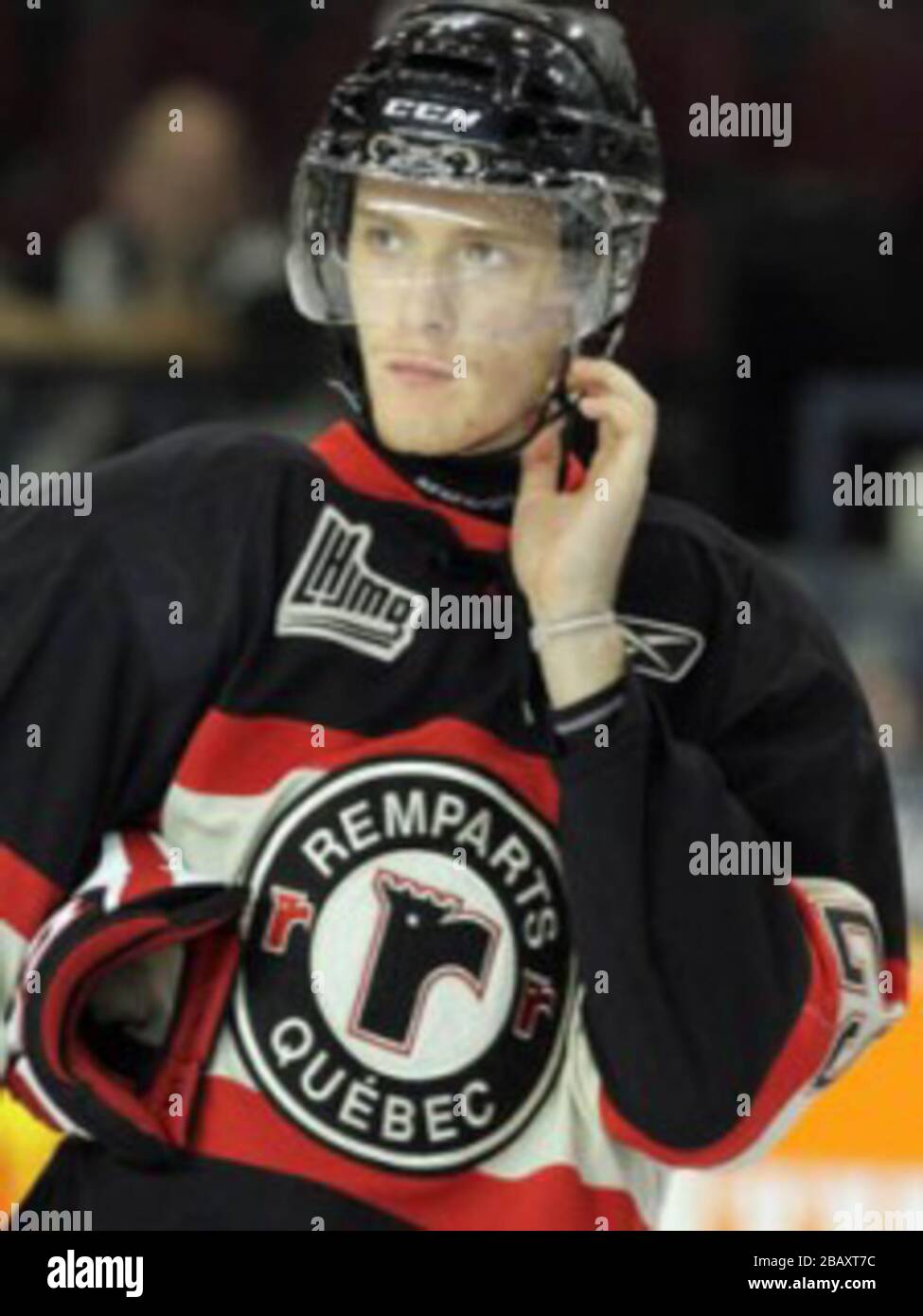 'English: Mikhail Grigorenko as a member of the Quebec Remparts.; http://oilersaddict.com/wp/2012/02/21/with-the-2nd-overall-pick-in-the-2012-nhl-entry-draft-the-edmonton-oilers-are-proud-to-select/; oilersaddict.com; ' Stock Photo