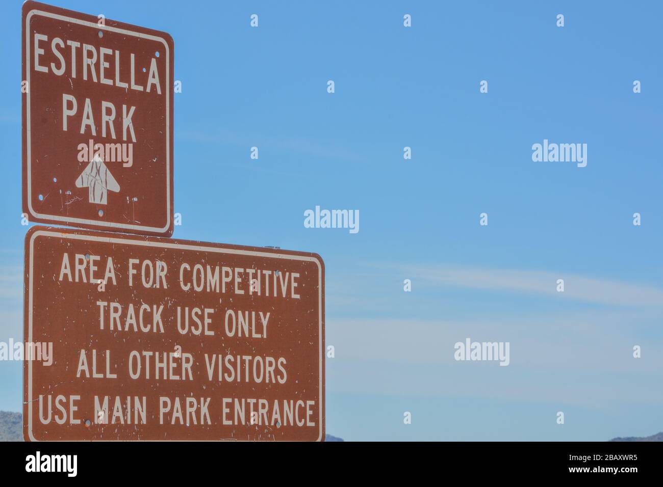 Estrella Park and Competitive Track Use Only Signs in Goodyear ...