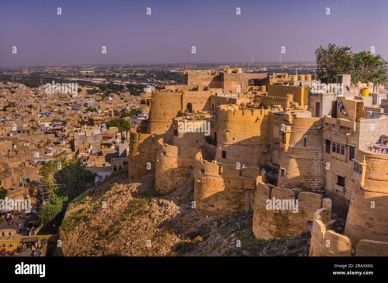 JAISALMER, RAJASTHAN, INDIA – NOVEMBER 29, 2019: Panoramic view of the