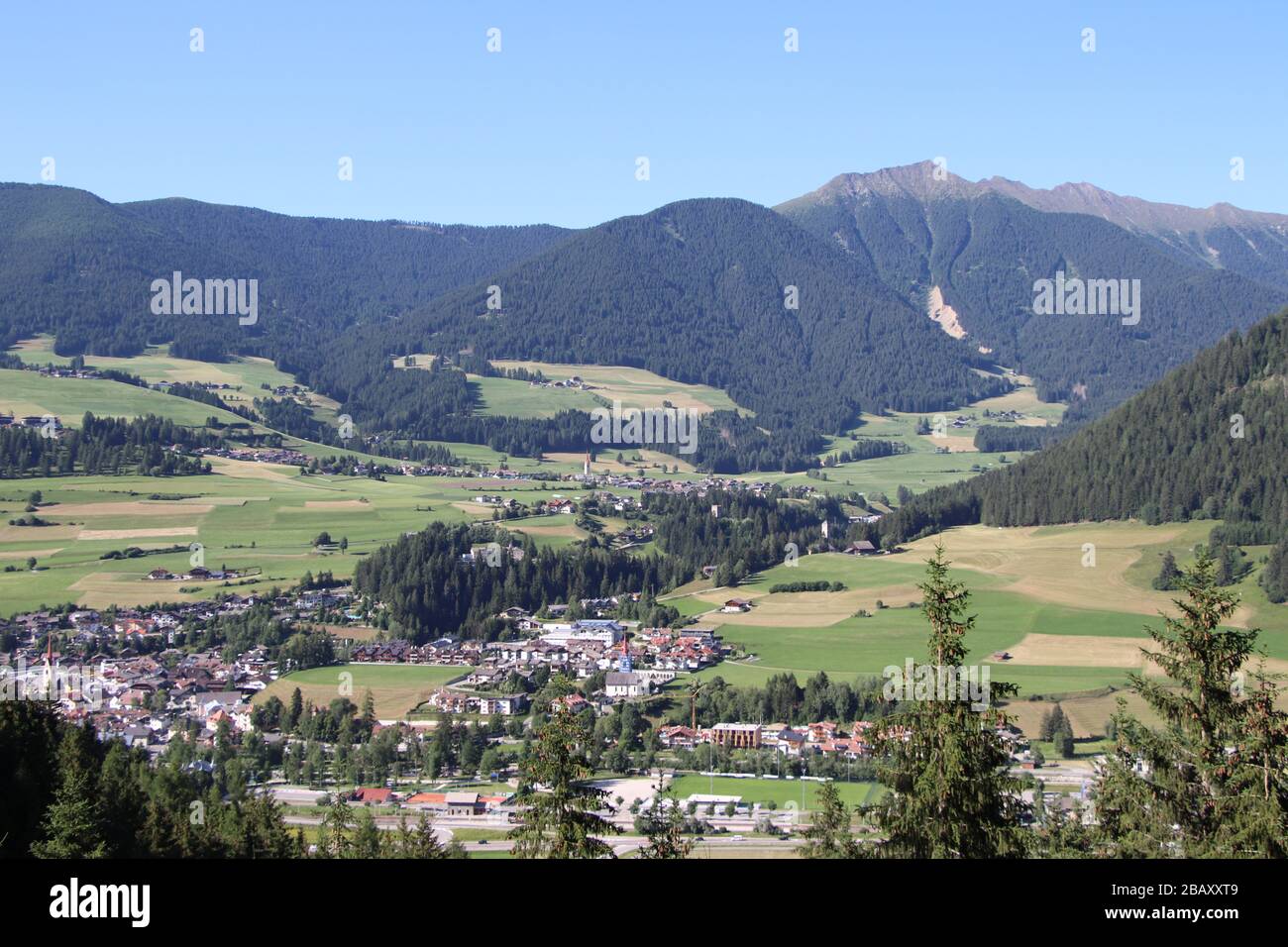 aerial view of a small town in the Alps in Italy Stock Photo - Alamy