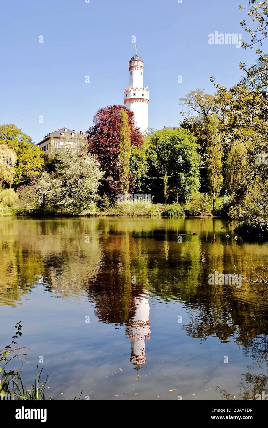 Bad Homburg Castle (Schloss Bad Homburg) is a castle and palace in the German city of Bad Homburg vor der Höhe, Germany. The White Tower (Weißer Turm) Stock Photo