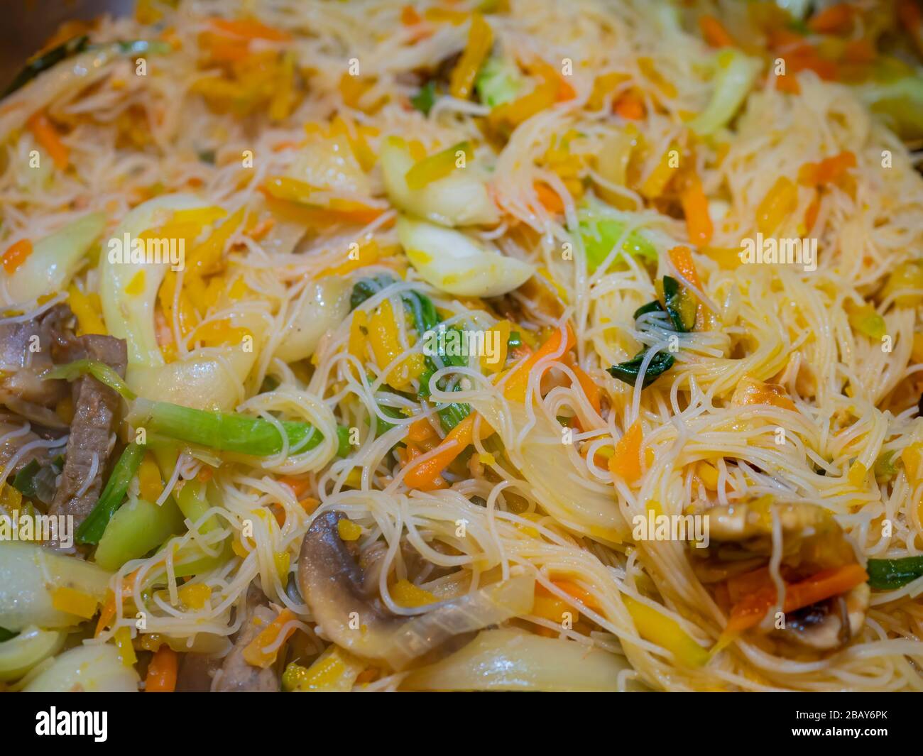 Close up shot of the delicious fried rice noodle at Las Vegas, Nevada