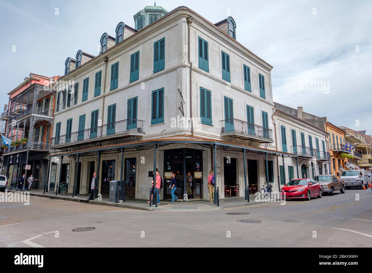 Outside The Napoleon House historic restaurant and bar, New Orleans French Quarter New Orleans, Louisiana, USA. Stock Photo