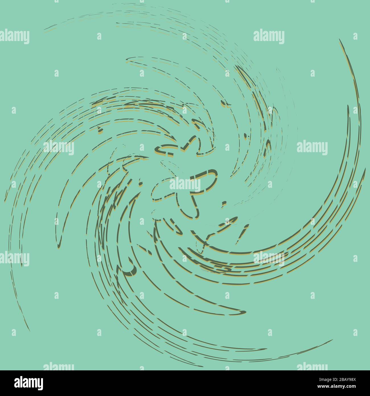 tricolor curly, coil, gyration volute shape. twine vortex rotating in ...