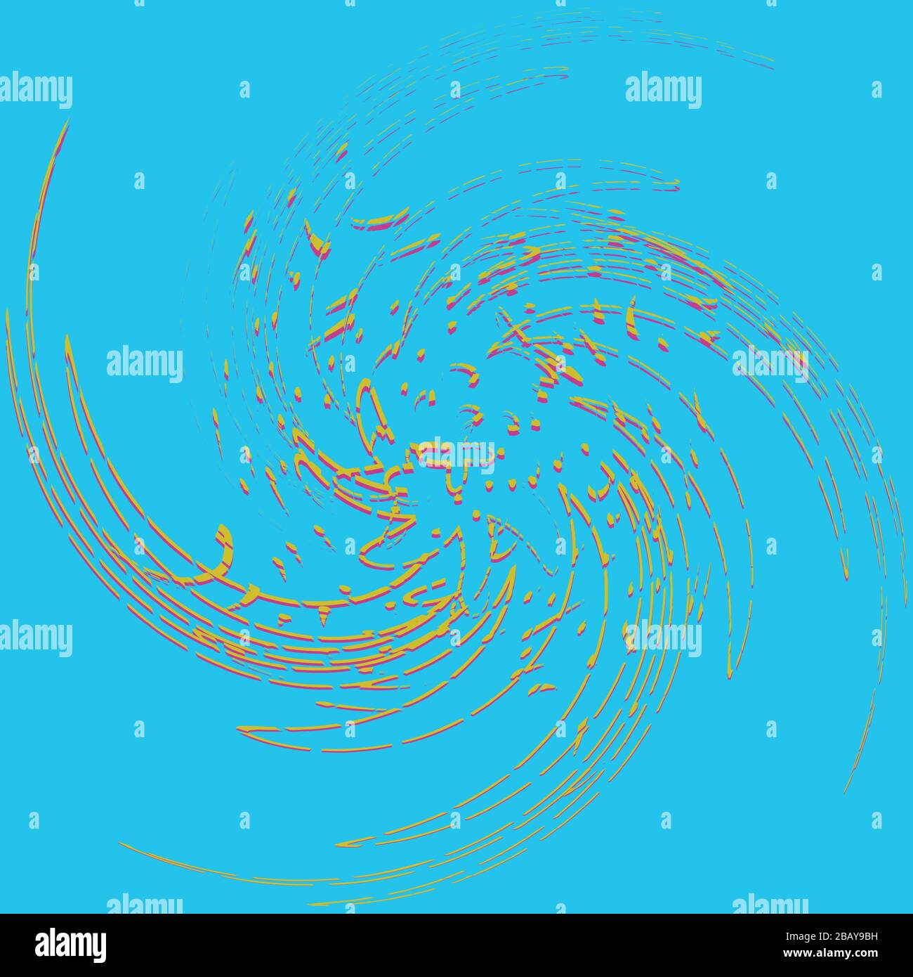 tricolor curly, coil, gyration volute shape. twine vortex rotating in ...