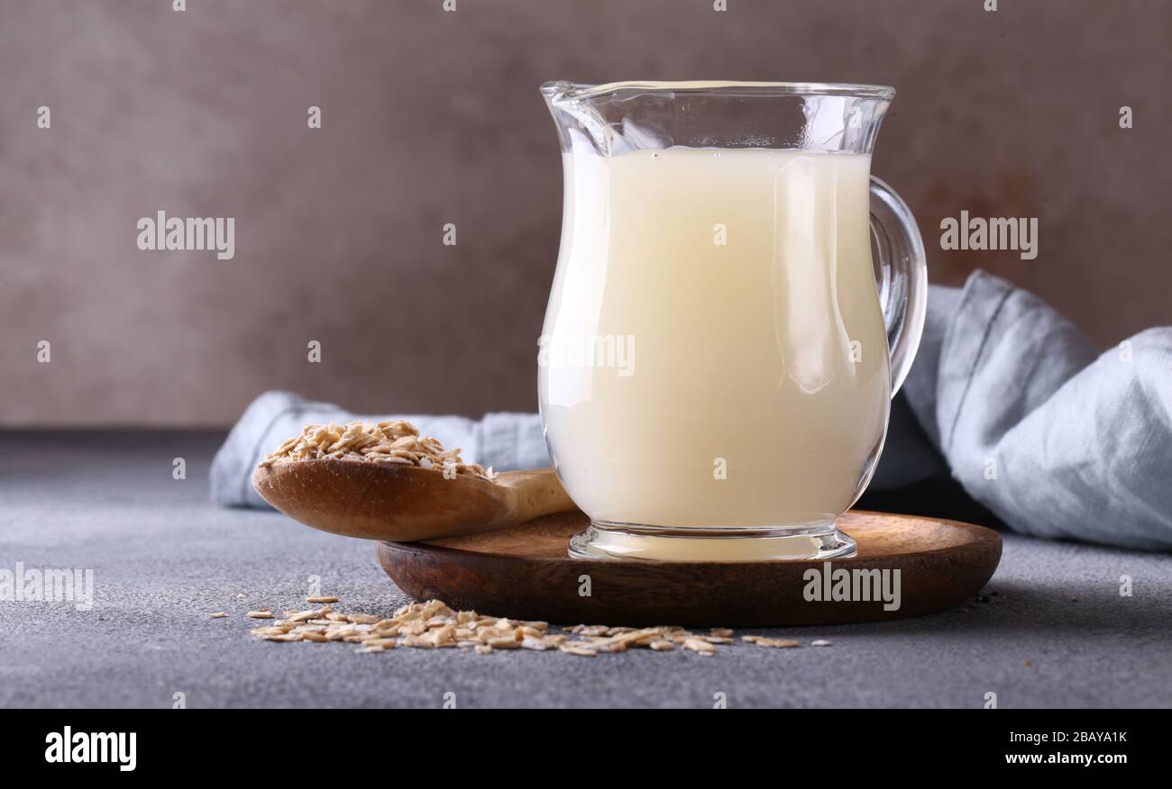 natural organic vegetable alternative oat milk Stock Photo Alamy