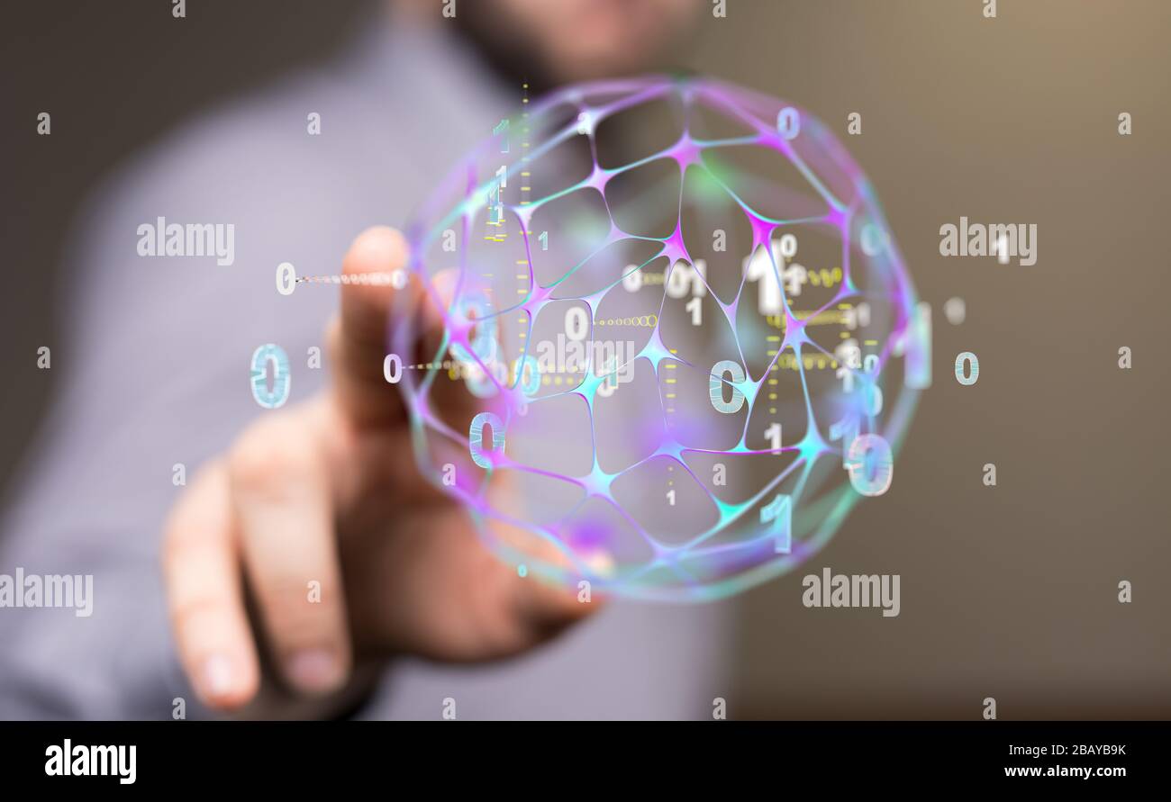 A connected symbols for digital, interactive and global communication ...