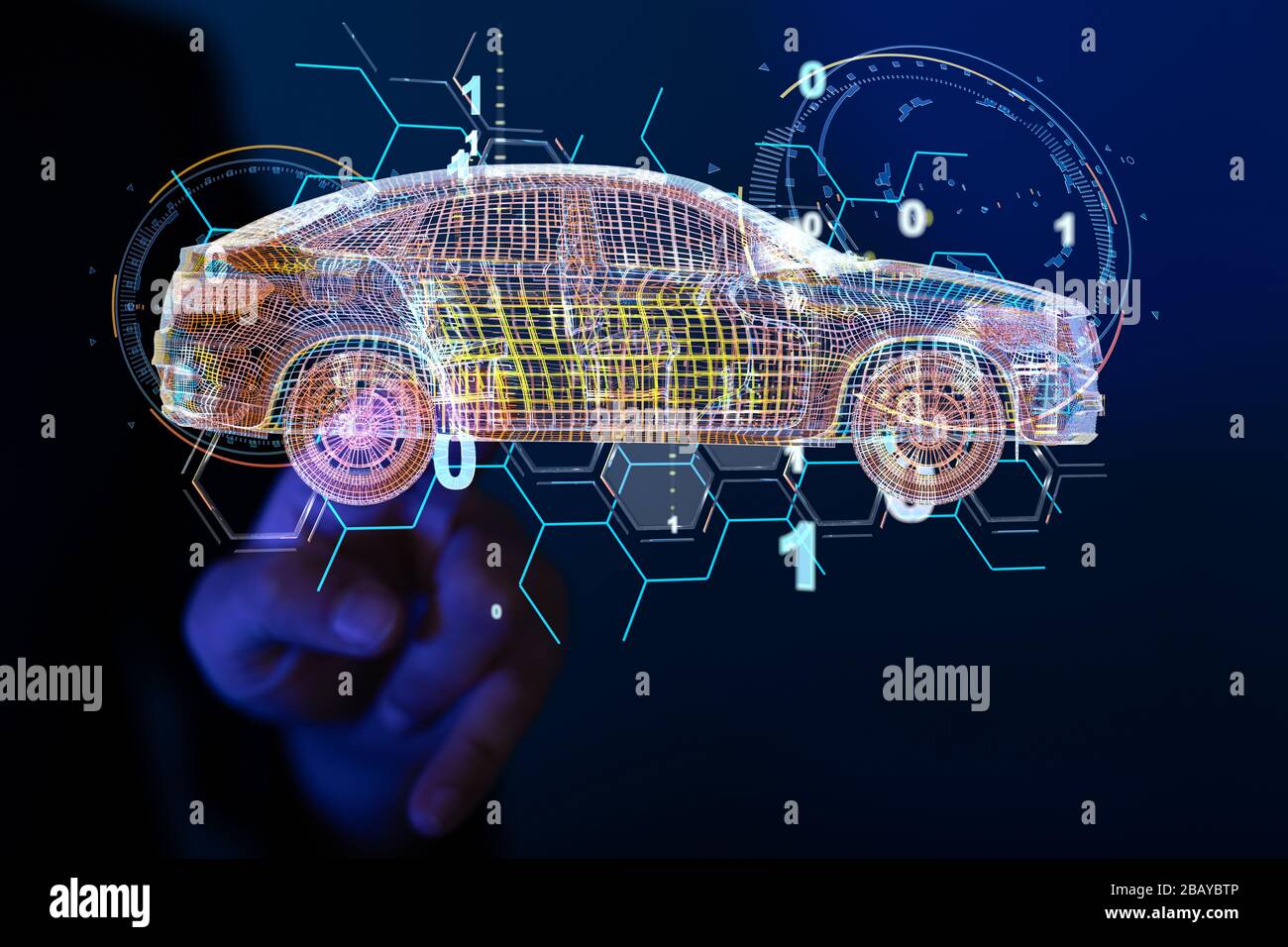 A digital car technology smart in virtuel room Stock Photo Alamy