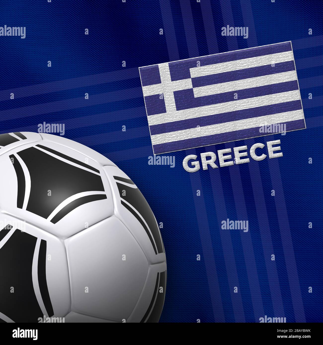 Football (soccer) ball and national team jersey of Greece. Stock Photo