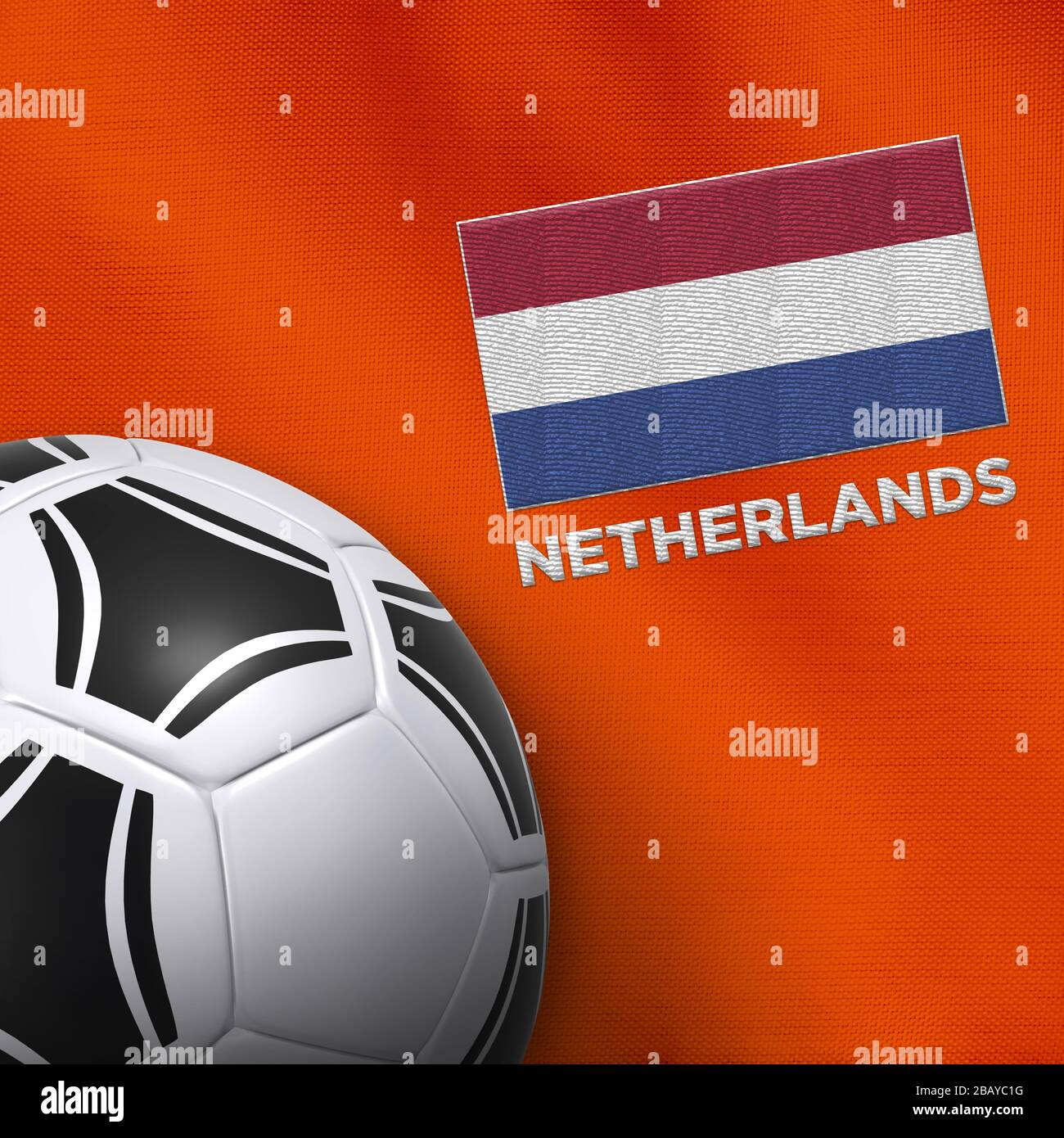 Football (soccer) ball and national team jersey of Netherlands (Holland). Stock Photo