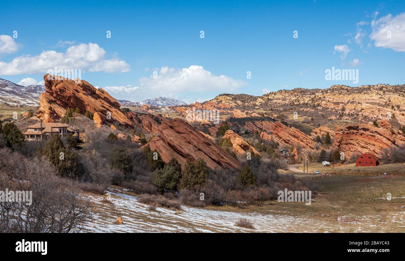 Beautiful rock formation near Chatfield State Park, Colorado Stock