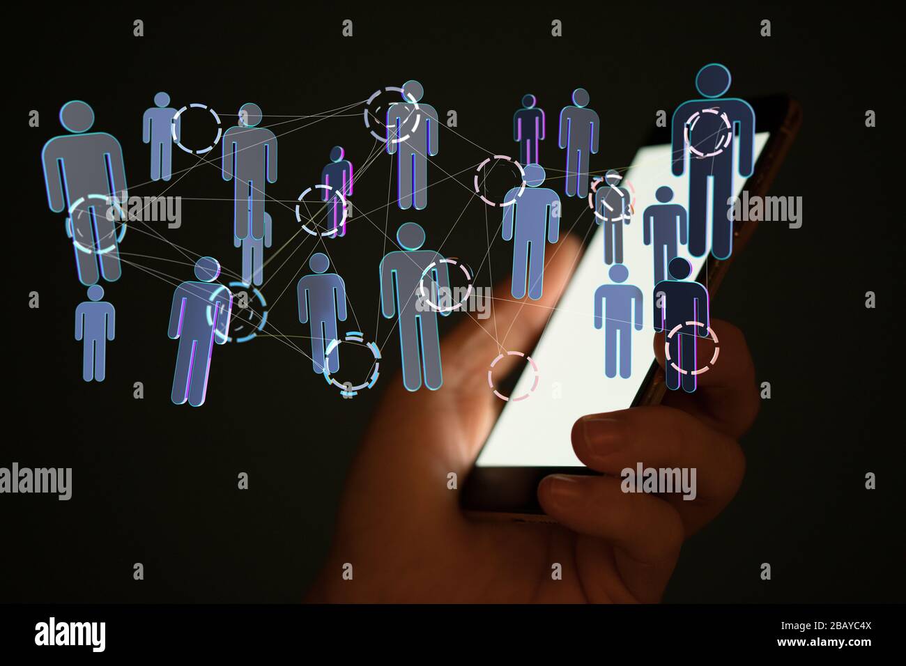 A connected symbols for digital, interactive and global communication ...