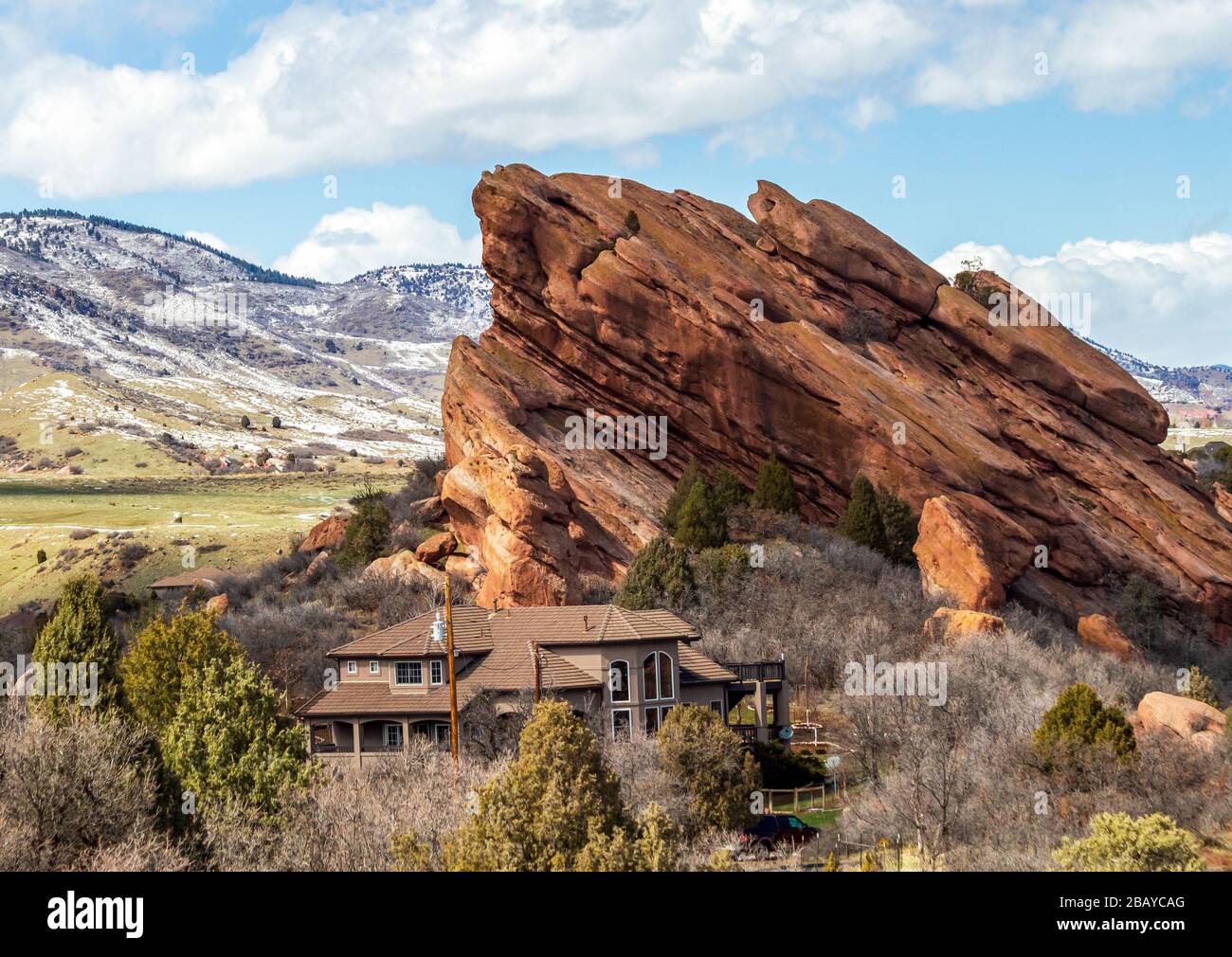 Beautiful rock formation near Chatfield State Park, Colorado Stock