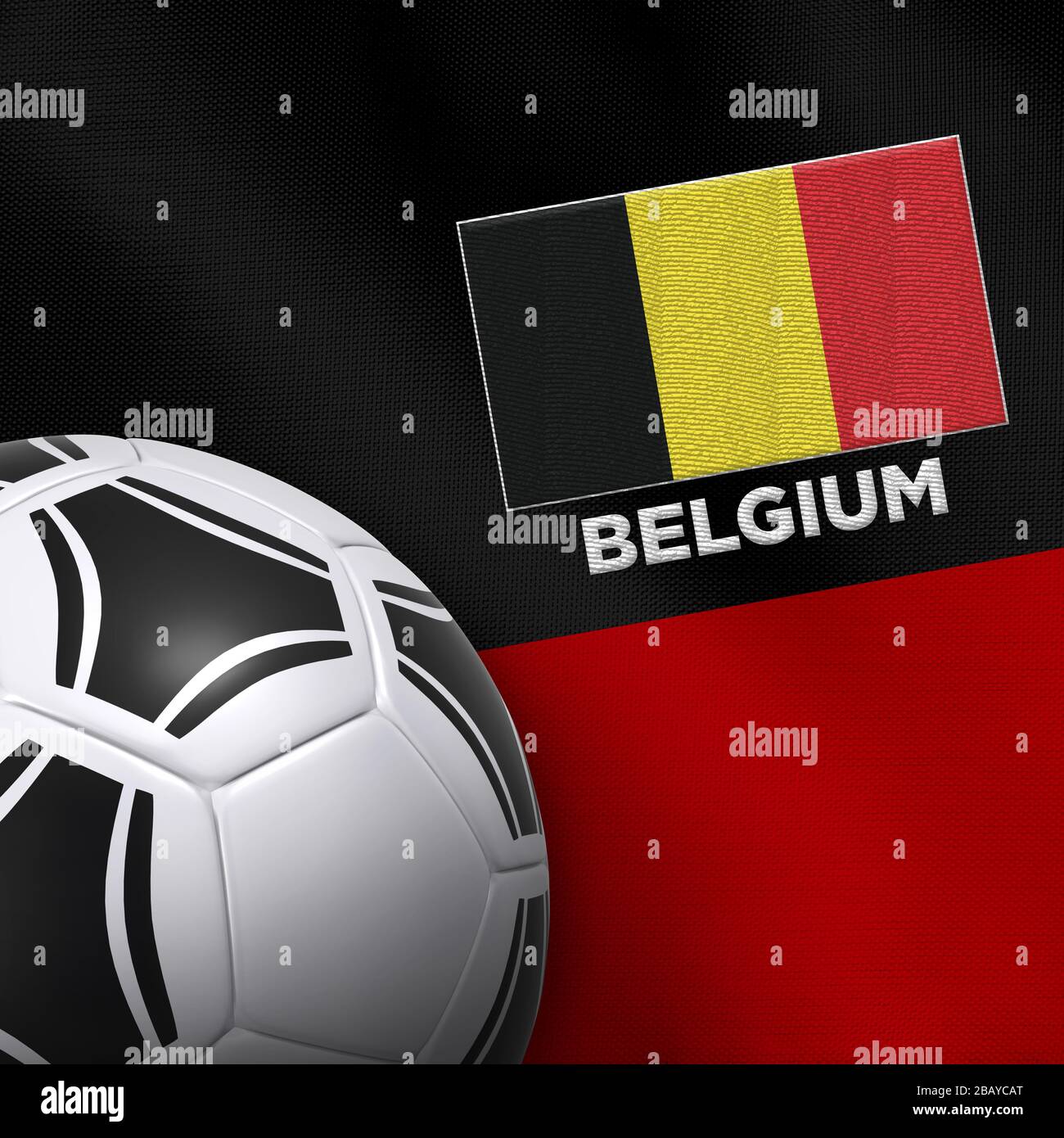 Football (soccer) ball and national team jersey of Belgium. Stock Photo