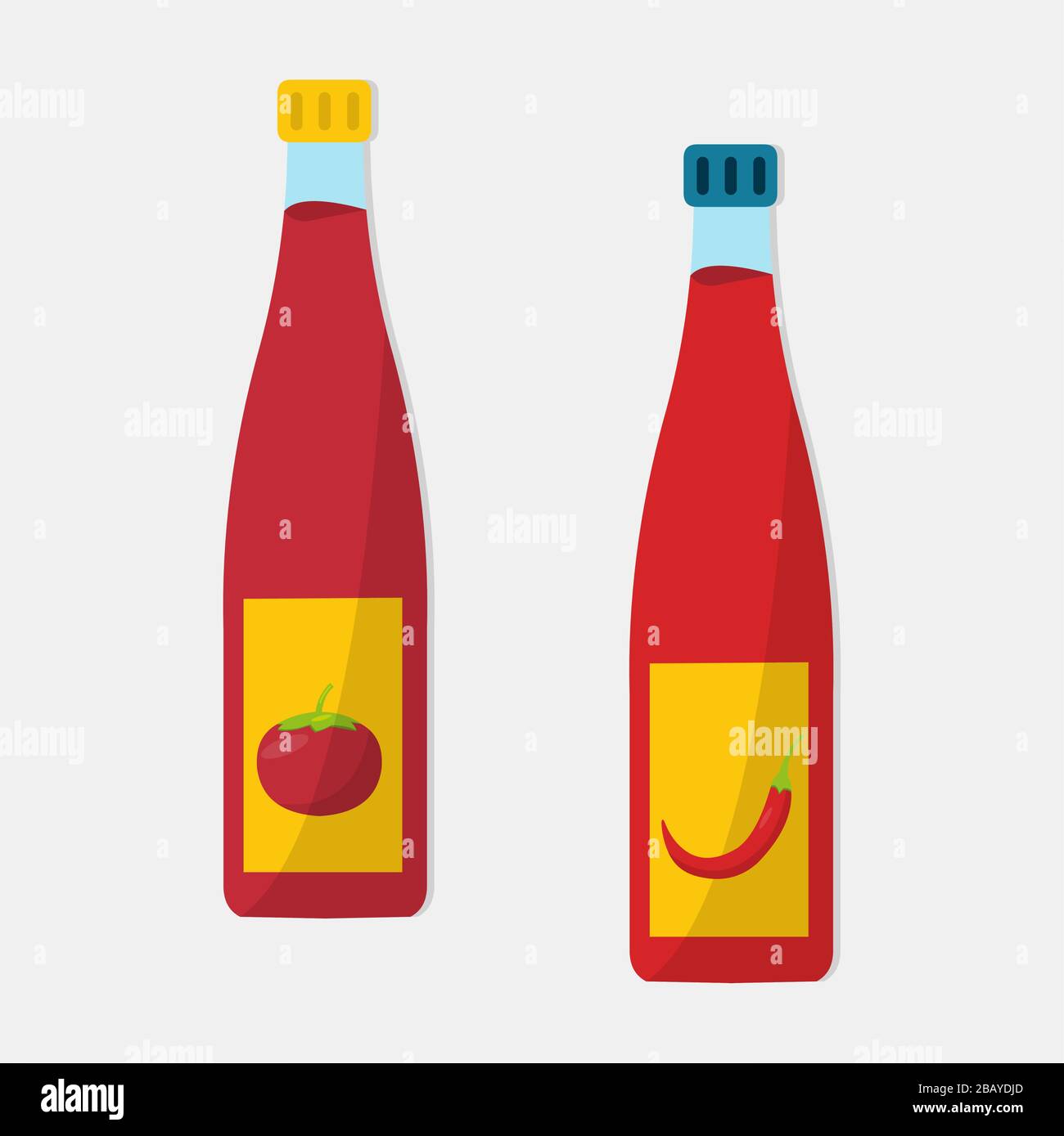 tomato sauce and chili sauce isolated vector illustration Stock Vector ...