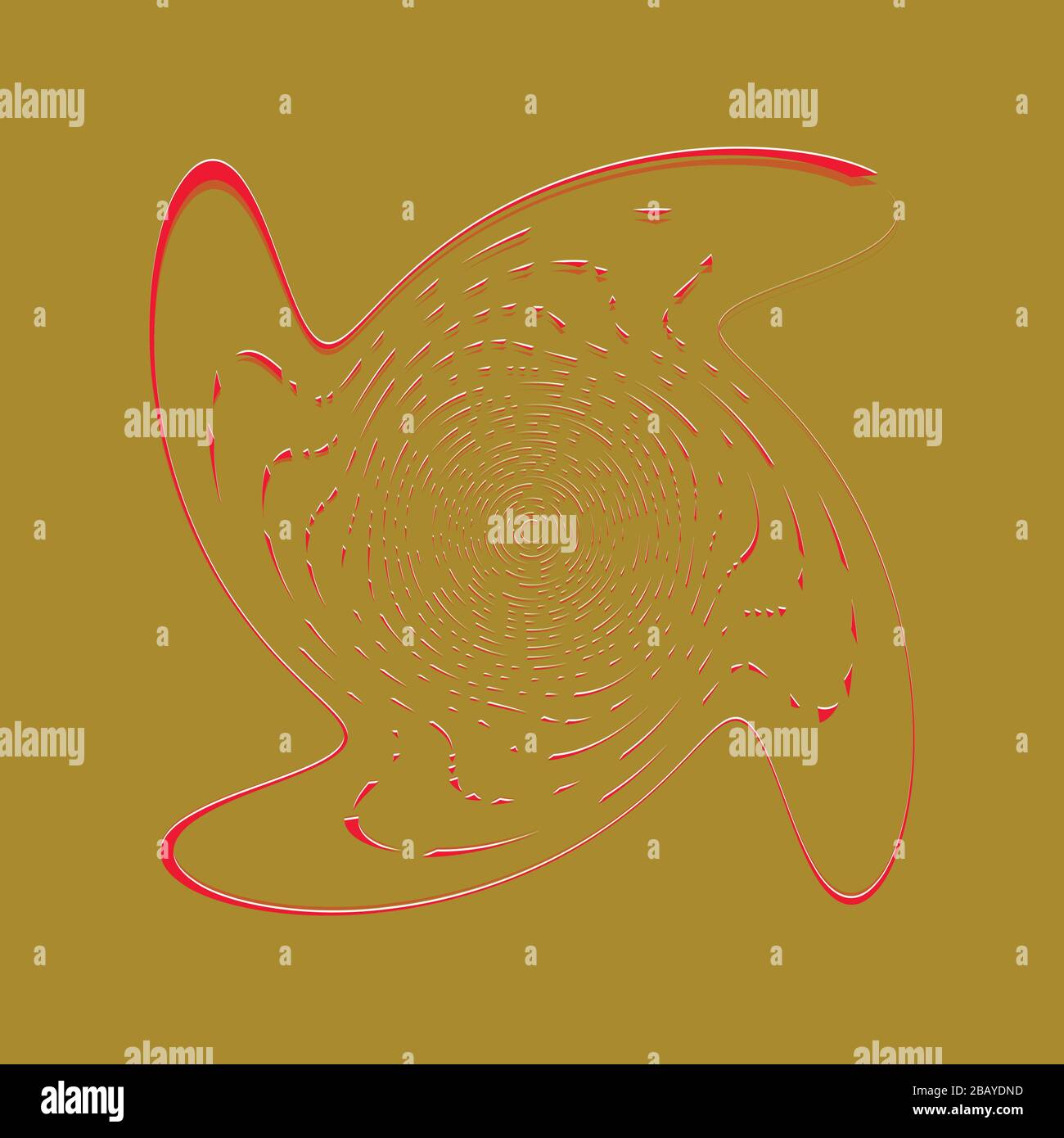 duotone curly, coil, gyration volute shape. twine vortex rotating in concentric, radial, radiating and circular, circling fashion Stock Vector