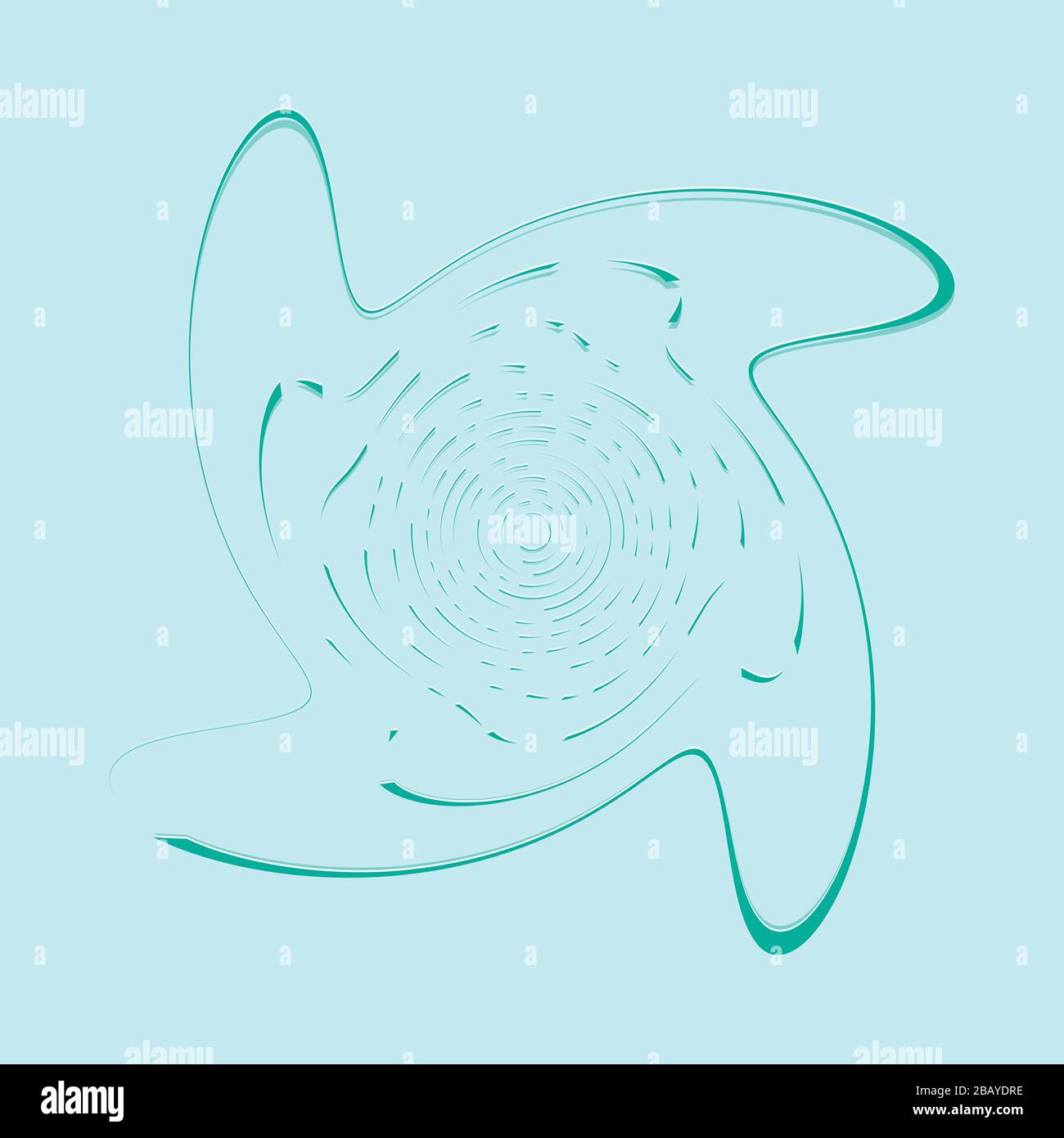 duotone curly, coil, gyration volute shape. twine vortex rotating in concentric, radial, radiating and circular, circling fashion Stock Vector