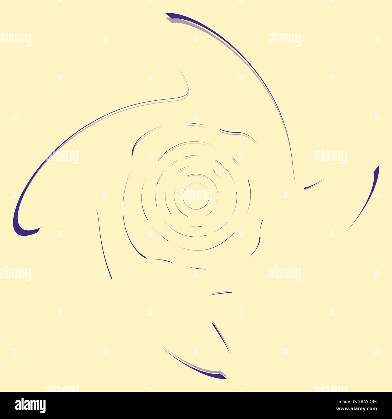 duotone curly, coil, gyration volute shape. twine vortex rotating in concentric, radial, radiating and circular, circling fashion Stock Vector