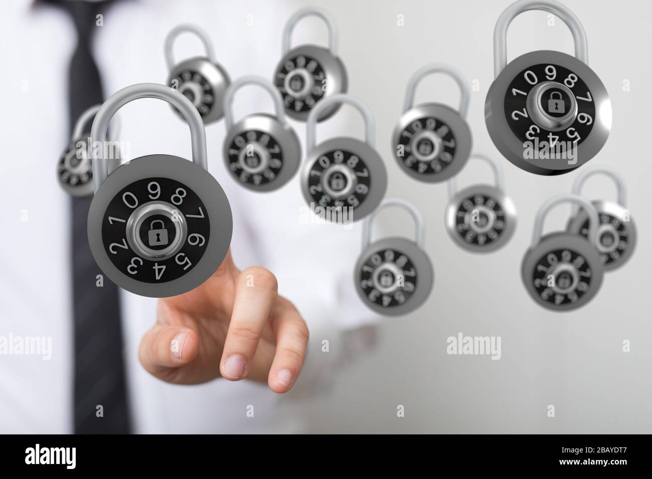 Lock Guard Hand A lock protection concept in hand Stock Photo - Alamy
