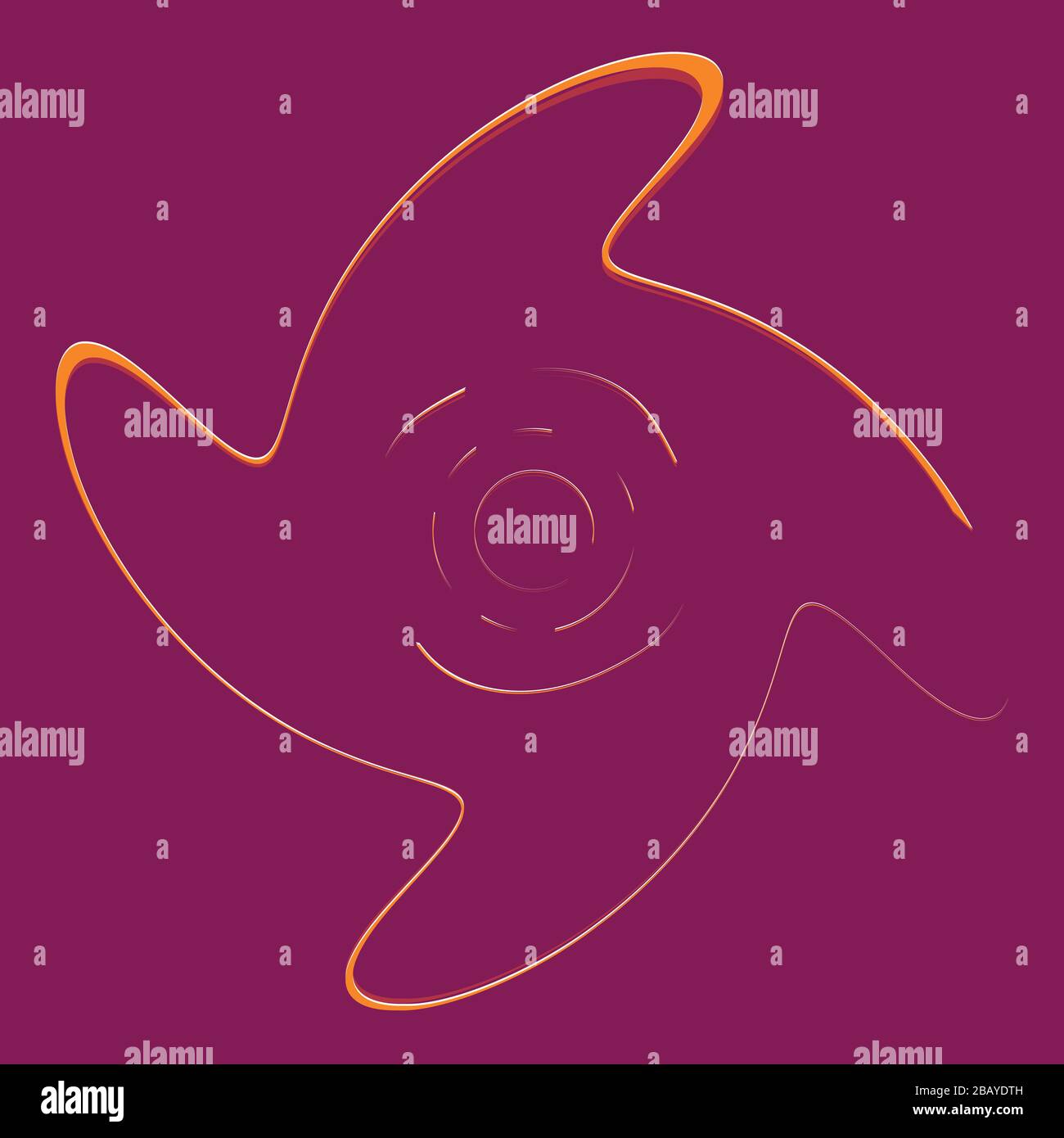 duotone curly, coil, gyration volute shape. twine vortex rotating in concentric, radial, radiating and circular, circling fashion Stock Vector