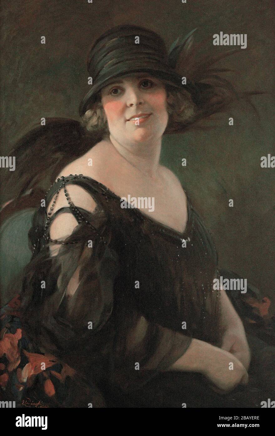 Edward Caruana Dingli 1876 1950 Pintor Malt s Retrato De Olga Galea 