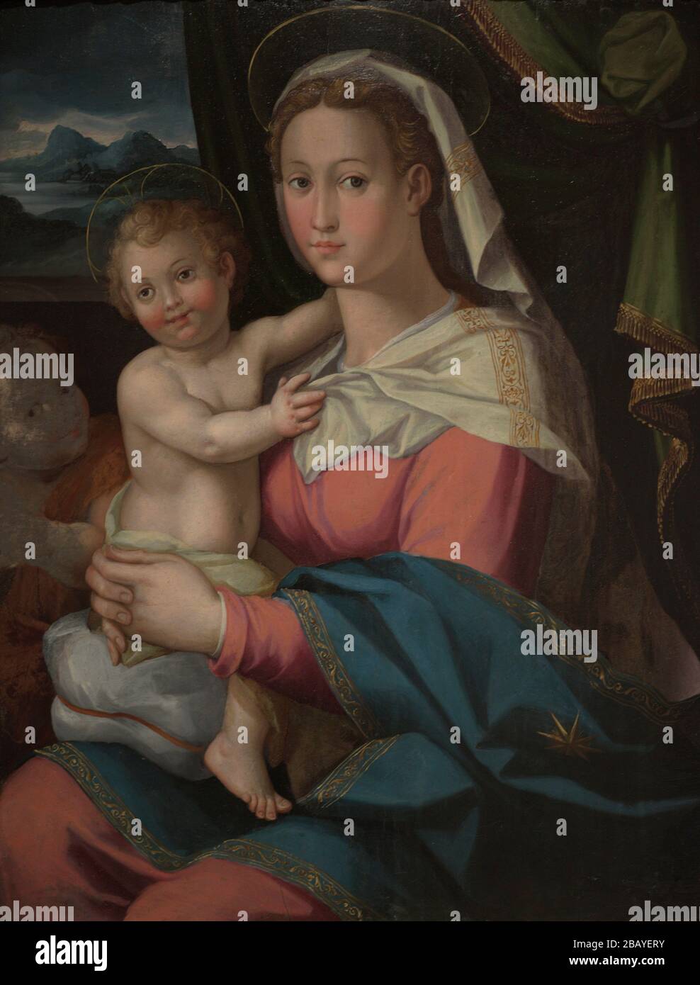 Virgen con el niño. Artista desconocido del siglo XIX. Museo Nacional de Bellas Artes. La Valeta. Malta. Stock Photo