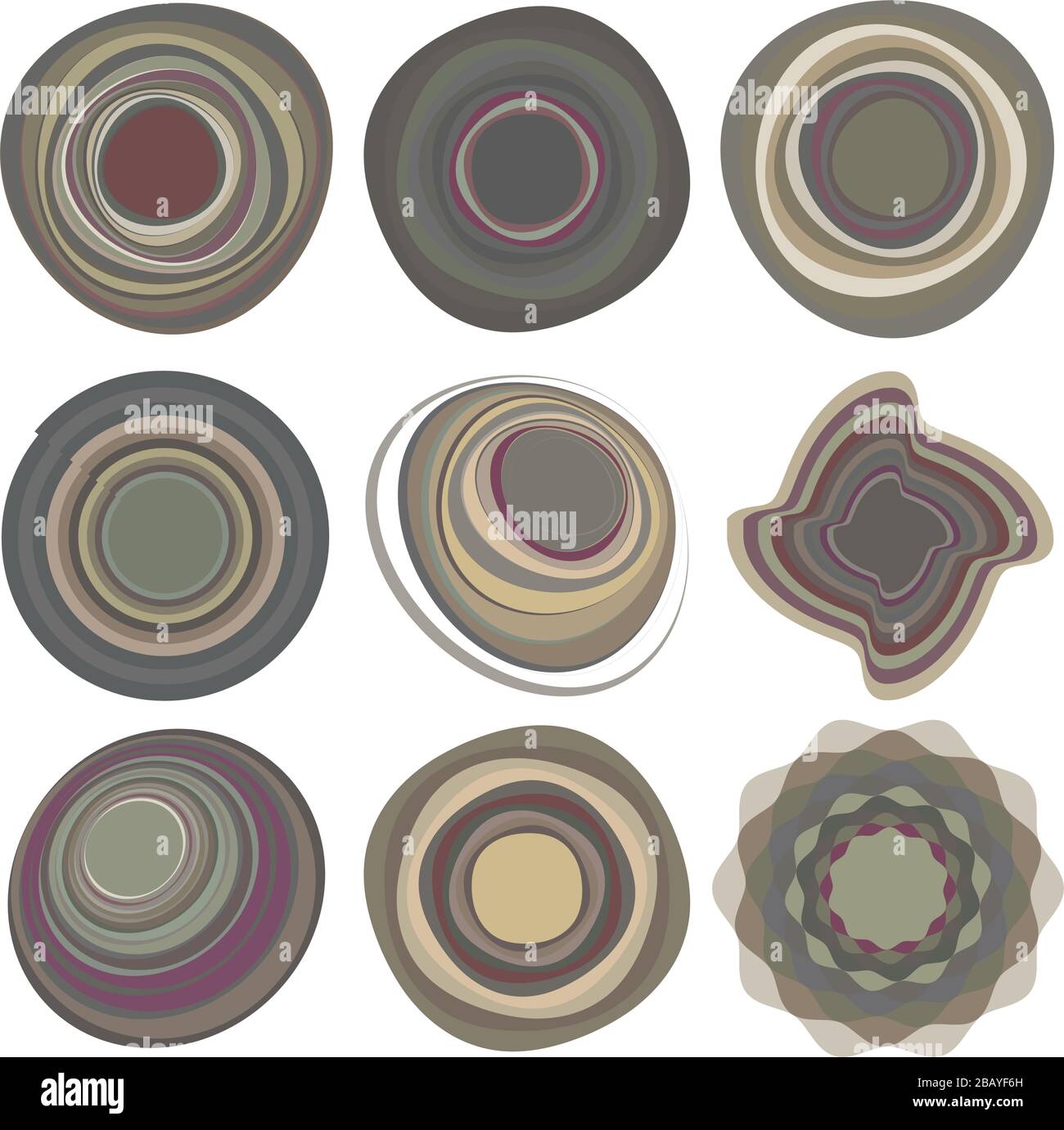 set of darkish, dark helix, volute shapes. spiral, twirl, swirl ...