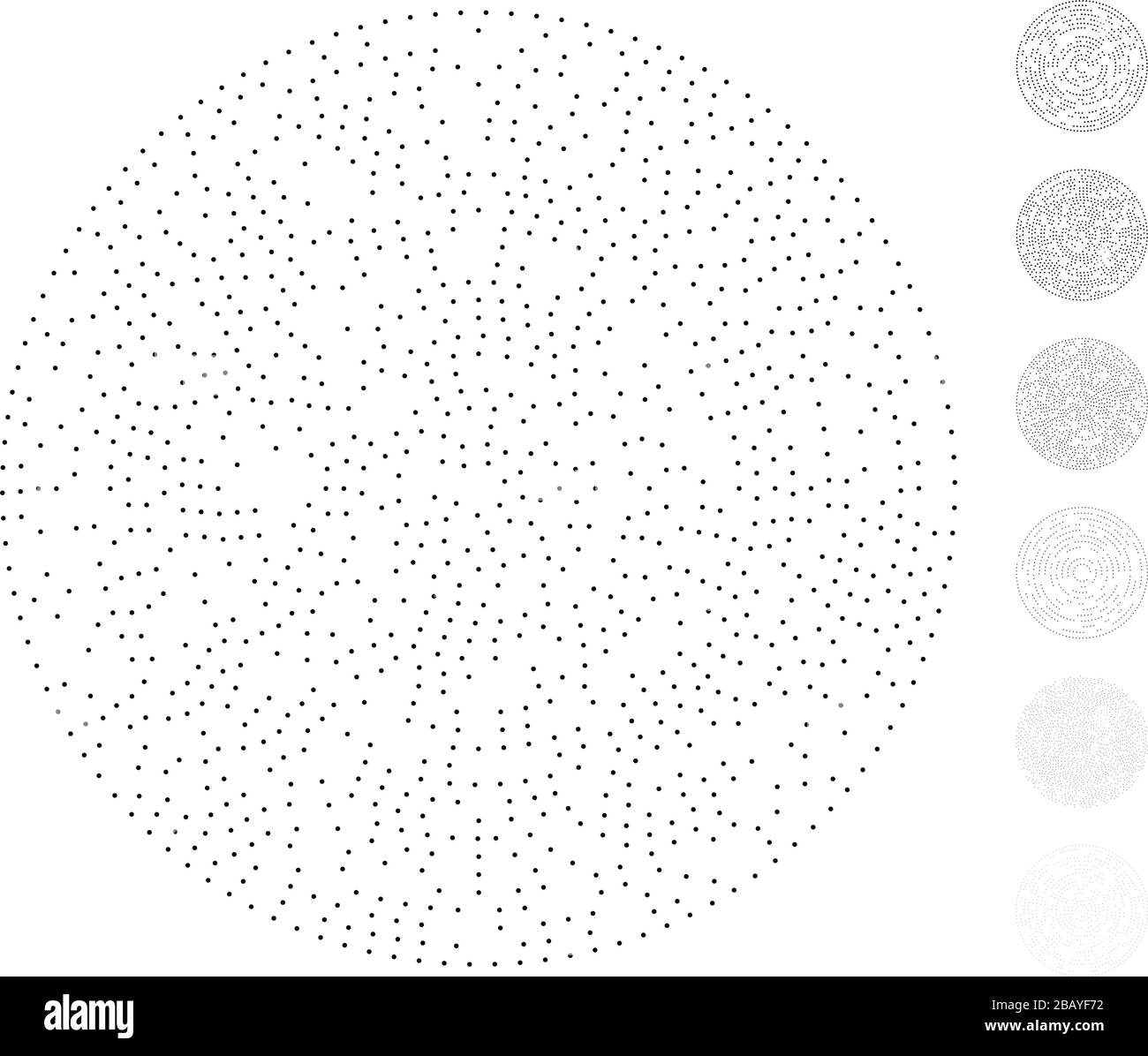 Random dots, circles abstract. Speckles, dotted radial, radiating ...