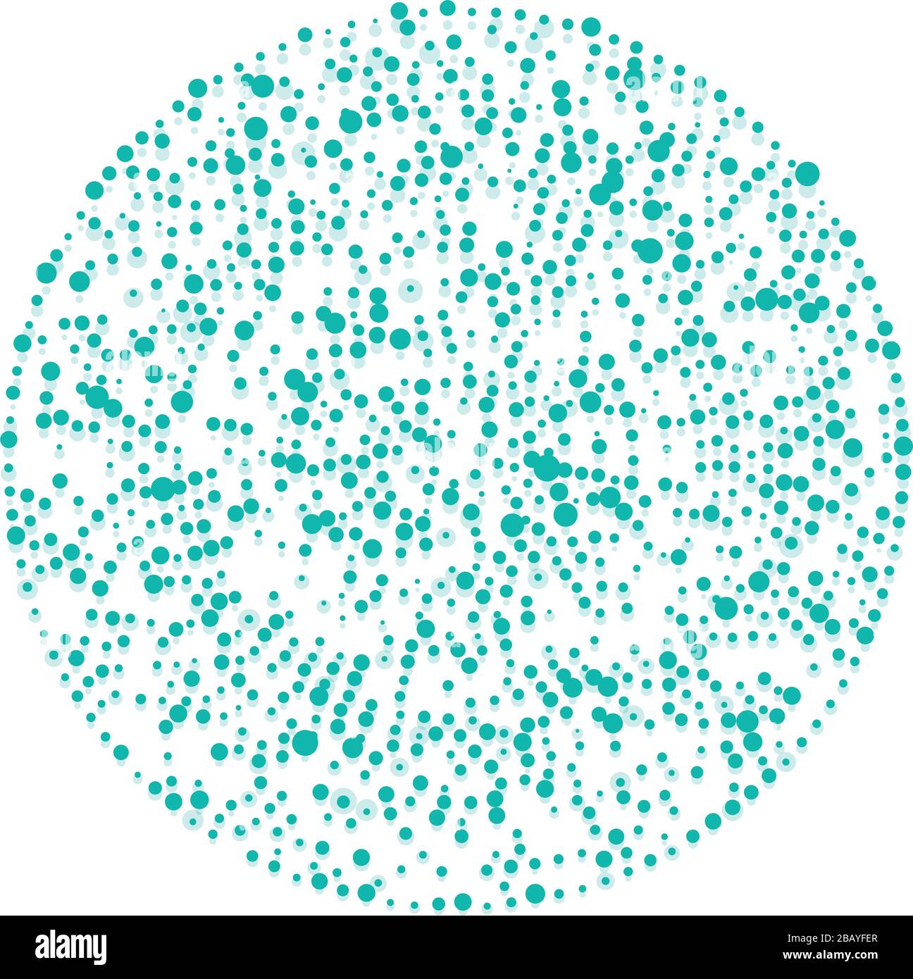 Random dots, circles abstract. Speckles, dotted radial, radiating ...
