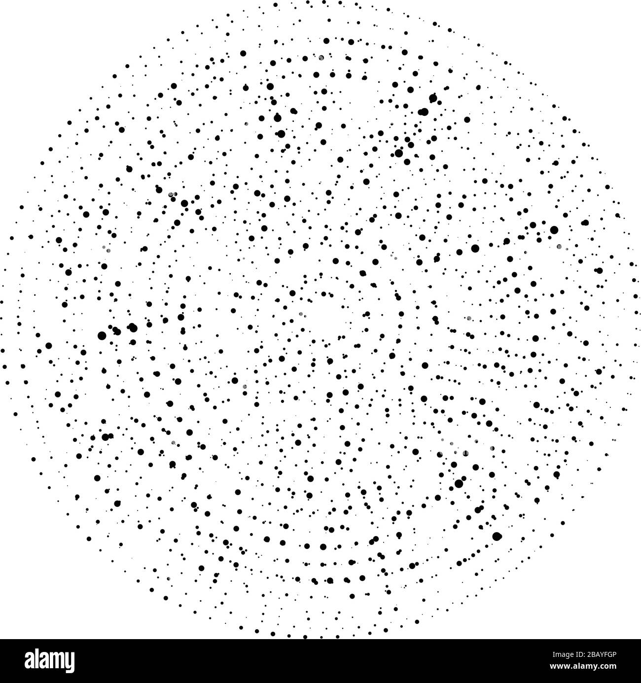 Random dots, circles abstract. Speckles, dotted radial, radiating ...
