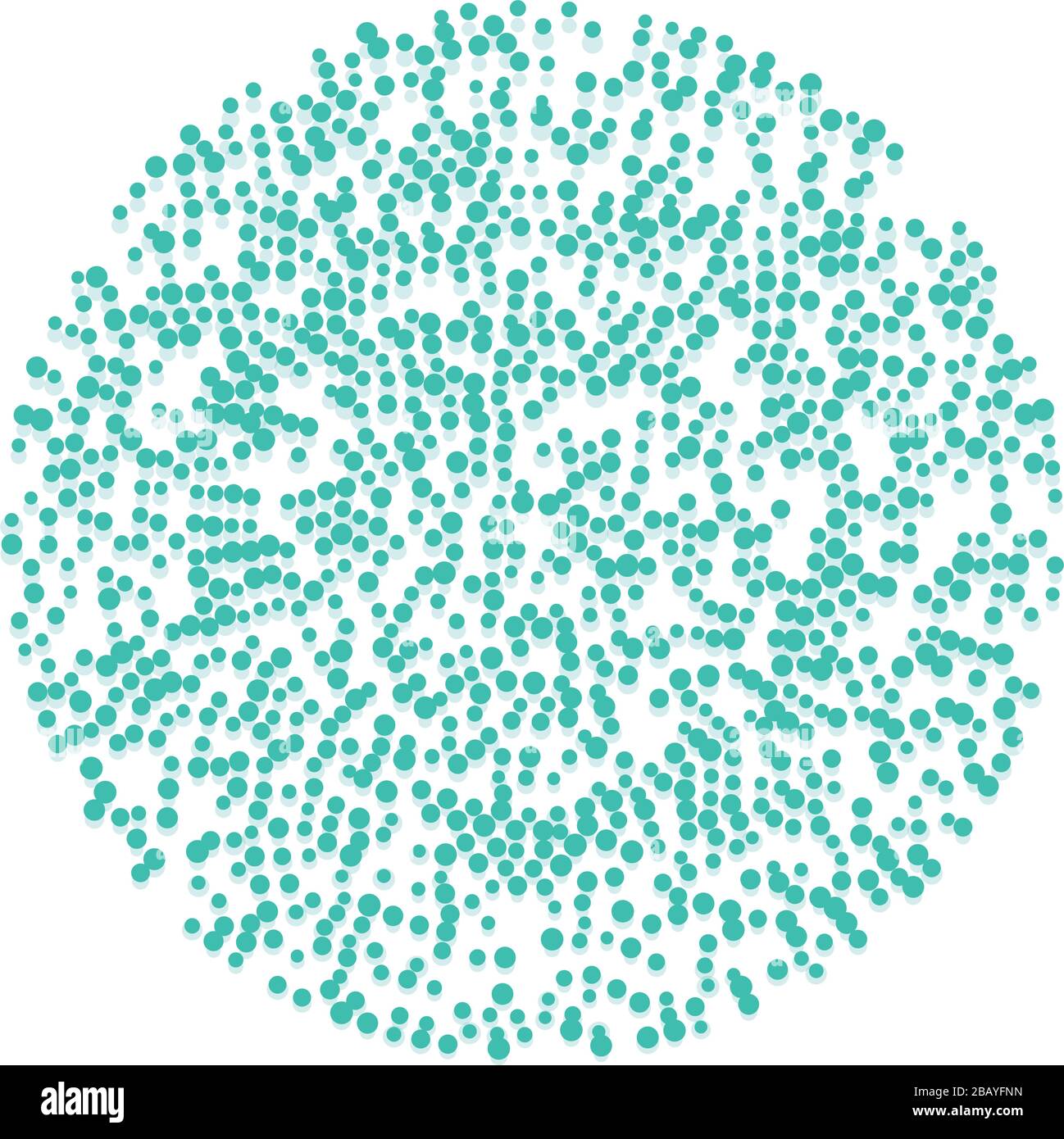 Random dots, circles abstract. Speckles, dotted radial, radiating ...