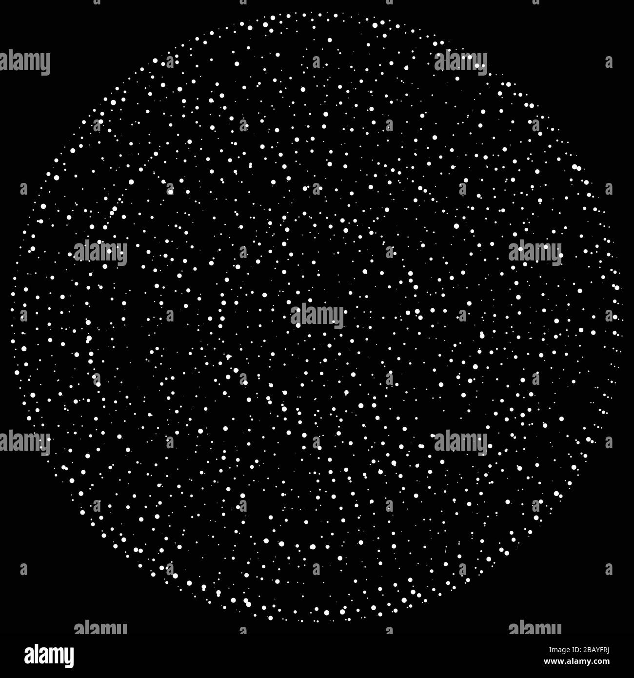 Random dots, circles abstract. Speckles, dotted radial, radiating ...