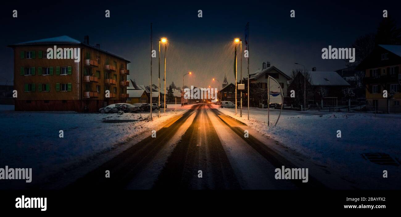 Montreux. Switzerland, night drive Stock Photo