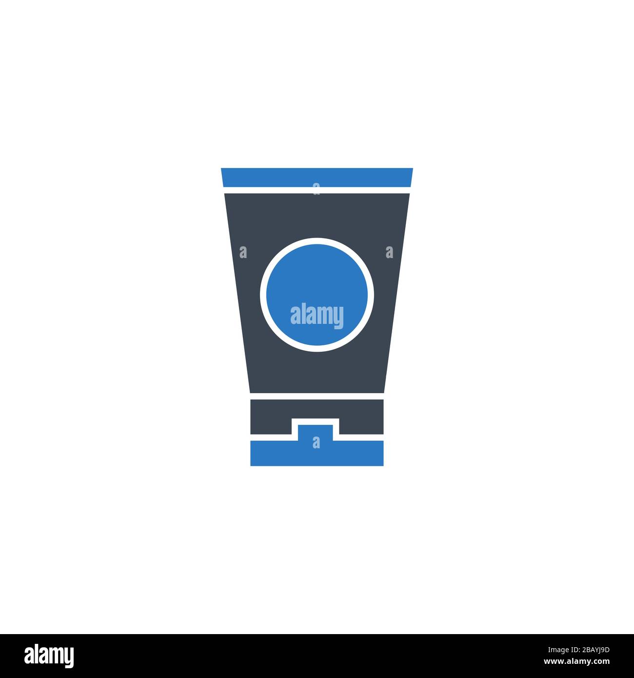Sunscreen related vector glyph icon. Stock Vector