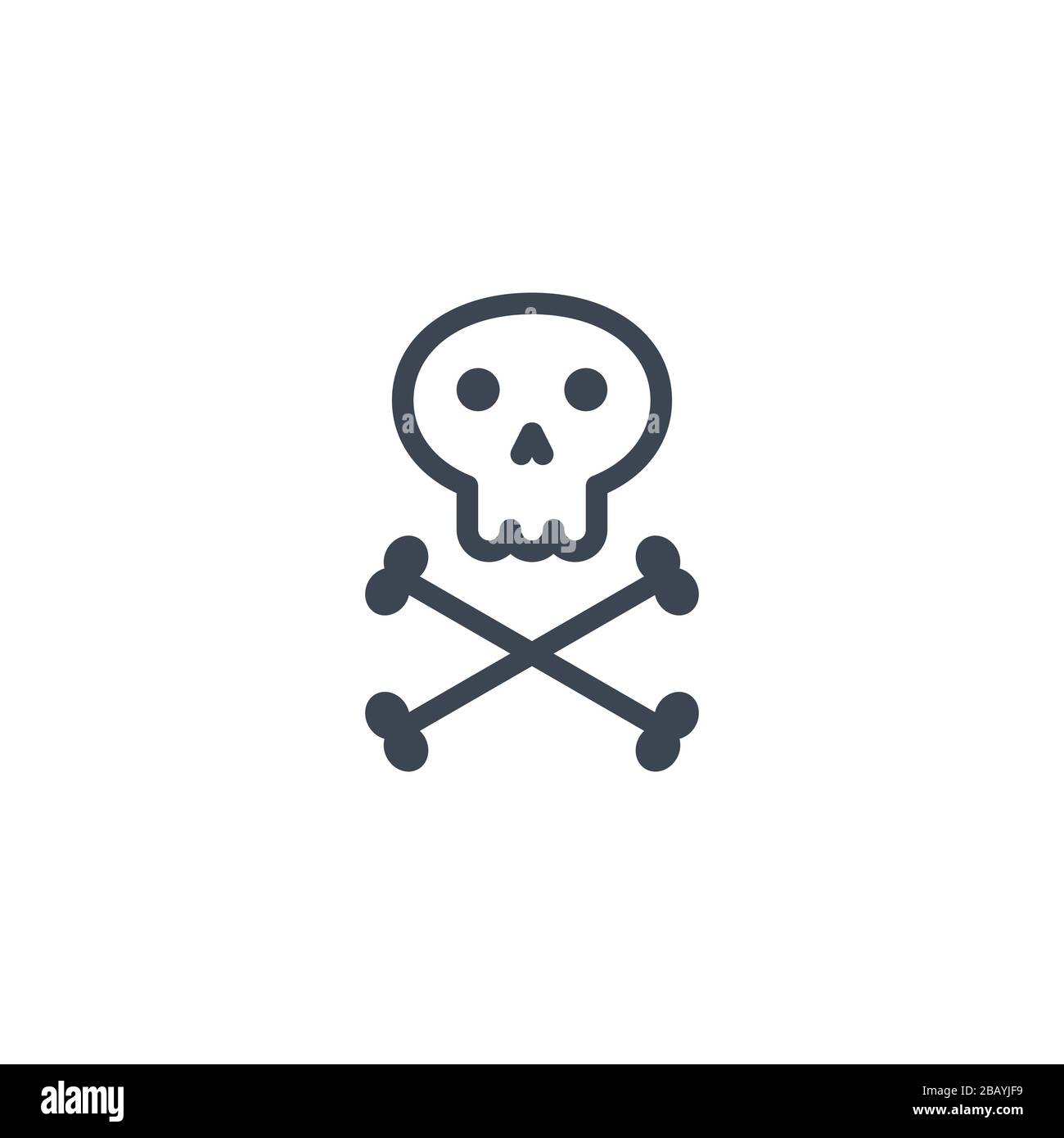 Skull and bones related vector glyph icon. Stock Vector