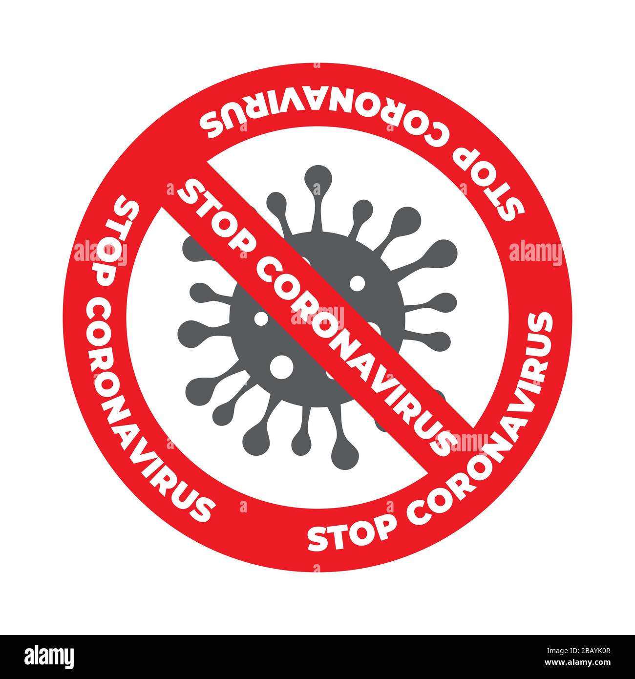 Stop Coronavirus Icon on white background Stock Vector