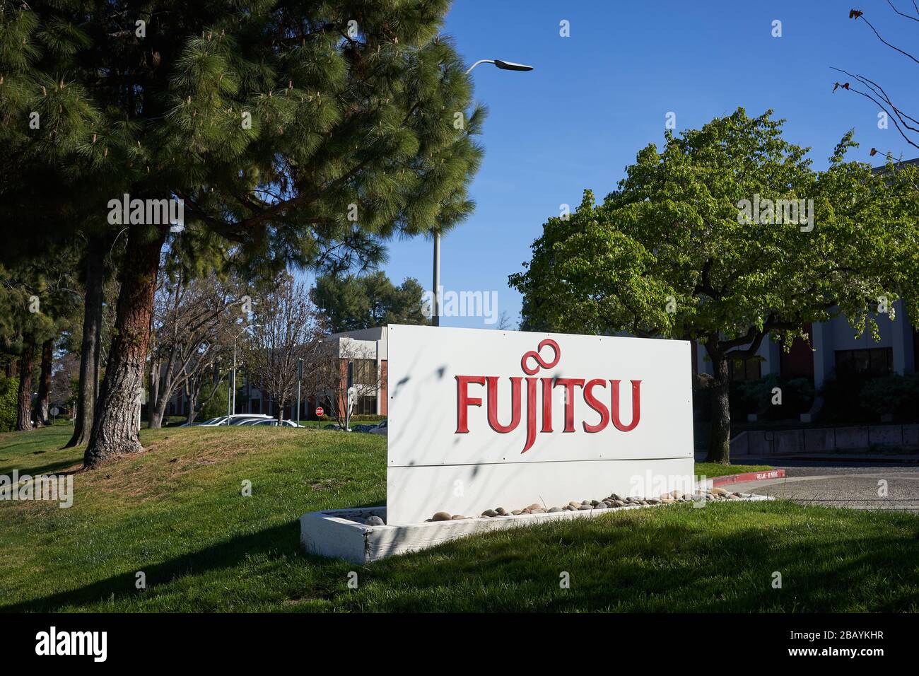Fujitsu Laboratories of America in the Silicon Valley, California. Fujitsu Ltd. is a Japanese information technology equipment and services company. Stock Photo
