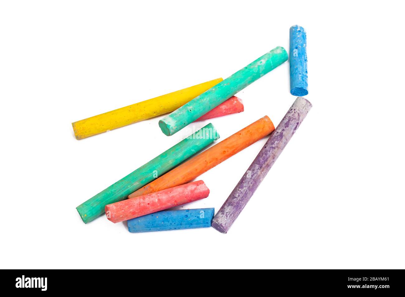 Colored crayons isolated on a white background Stock Photo - Alamy