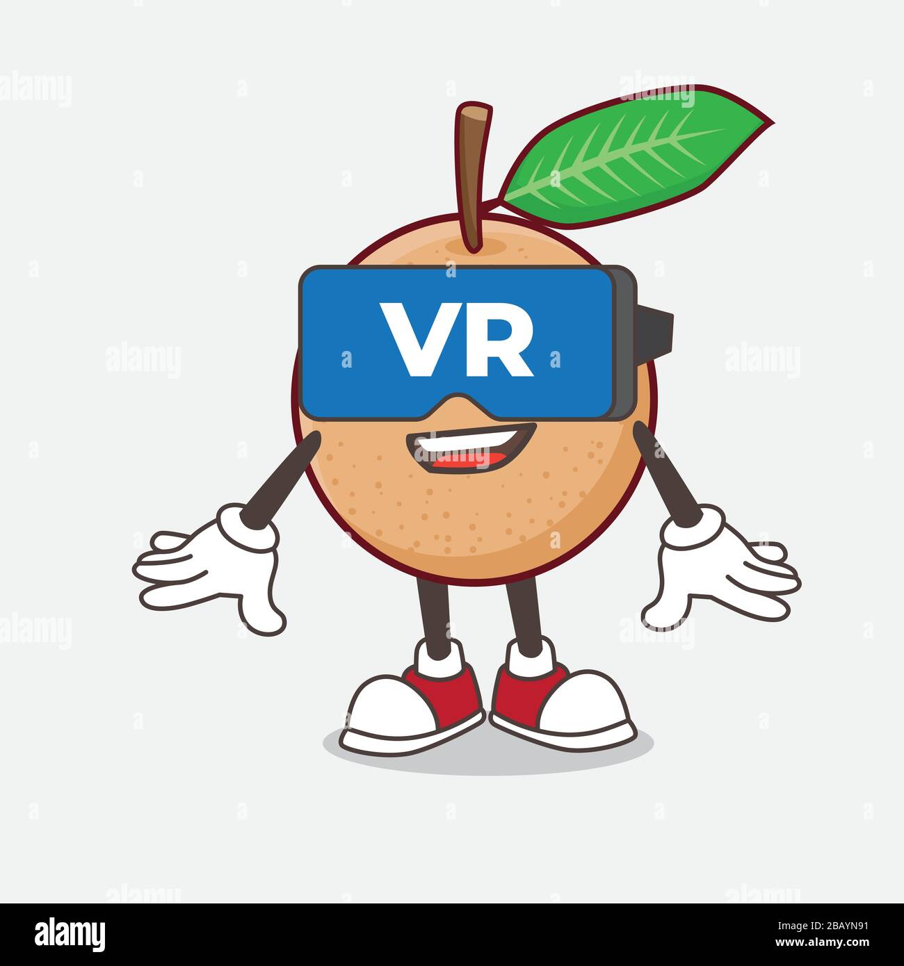 Longan Fruit Mascot Character Vector Illustration Stock Vector Image ...