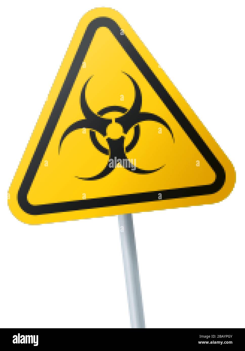 Biological hazard symbol. Triangular sign of a biohazardous infectious