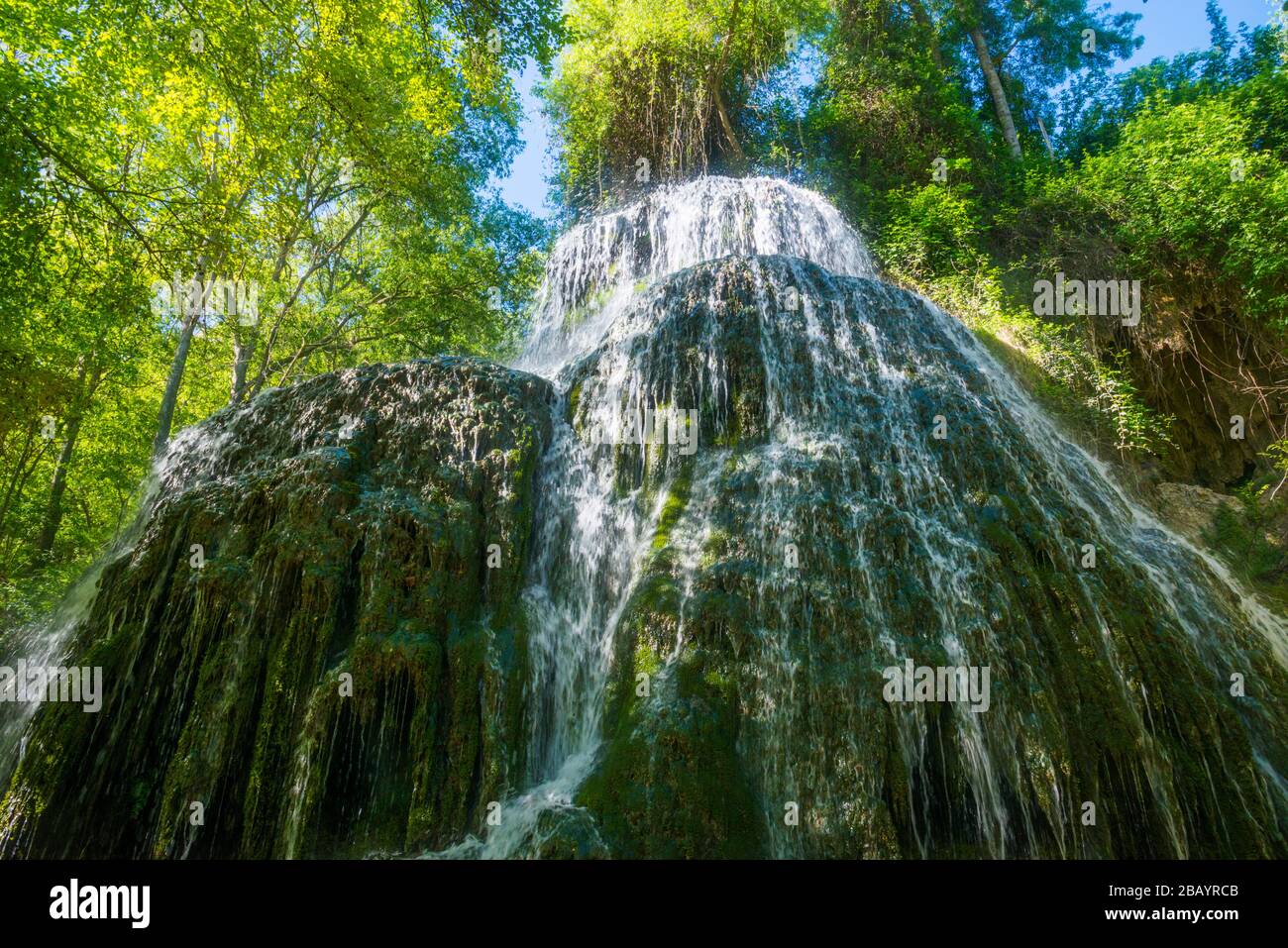 Trinidad cascade. Monasterio de Piedra Natural Park, Nuevalos, Zaragoza province, Aragon, Spain. Stock Photo