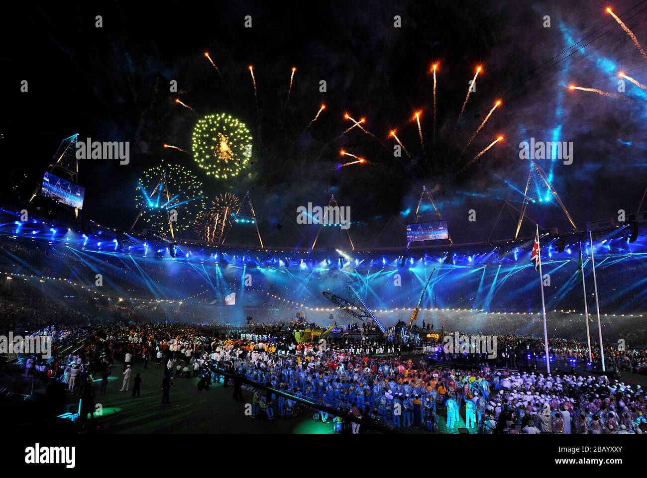 A scene during the Paralympic Games closing Ceremony at the Olympic Stadium, London. Stock Photo