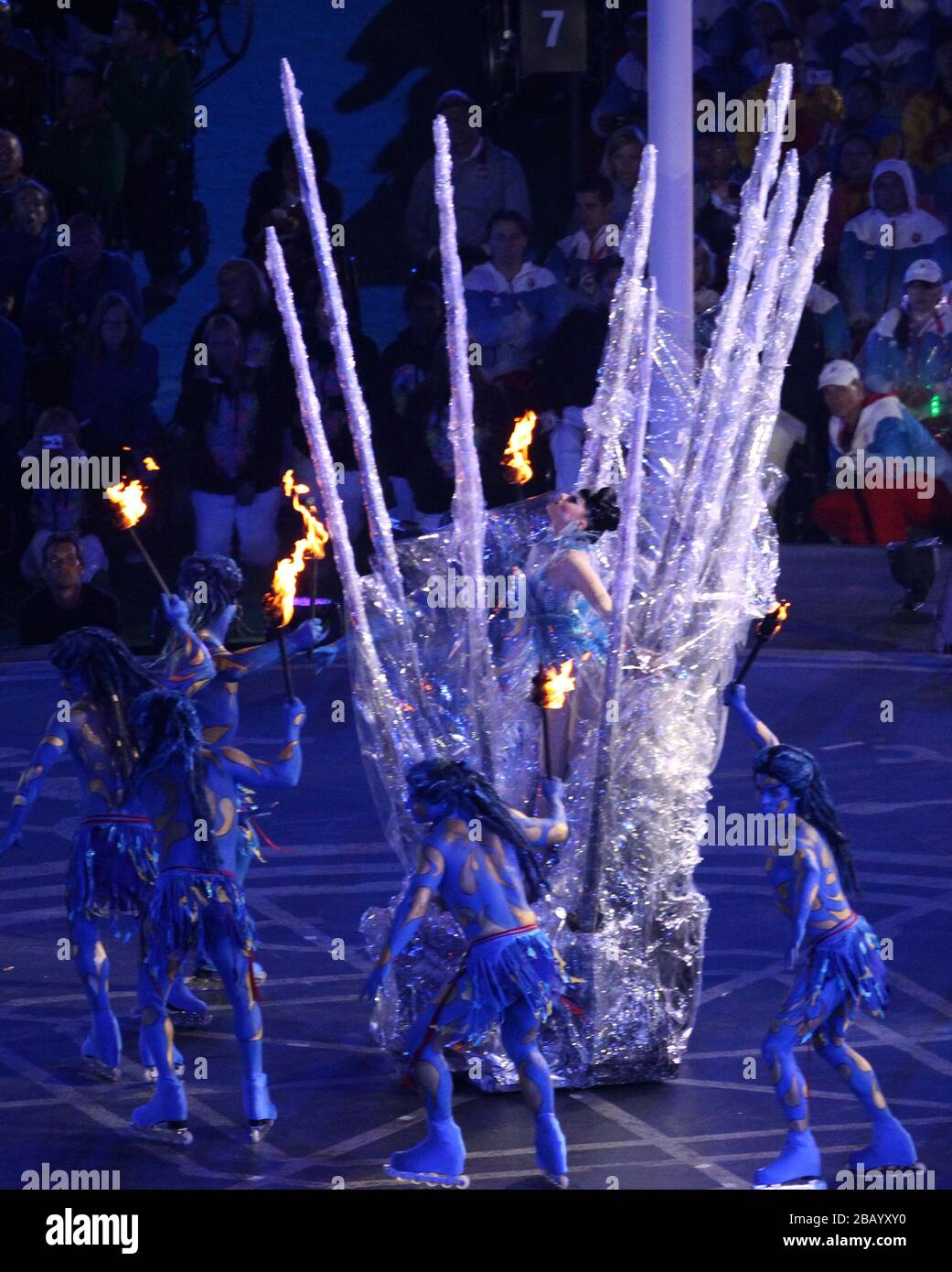 General view of performers during the closing ceremony at the Olympic Stadium, London Stock