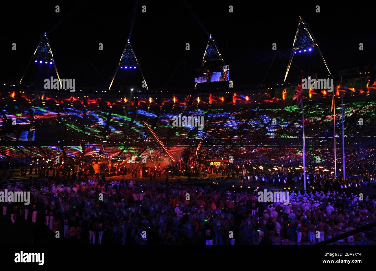 A scene during during the Paralympic Games closing Ceremony at the Olympic Stadium, London. Stock Photo