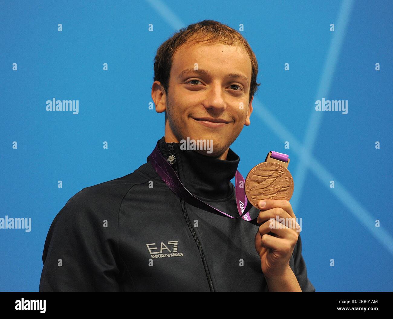 Italy's Federico Morlacchi on the podium with his bronze medal for the