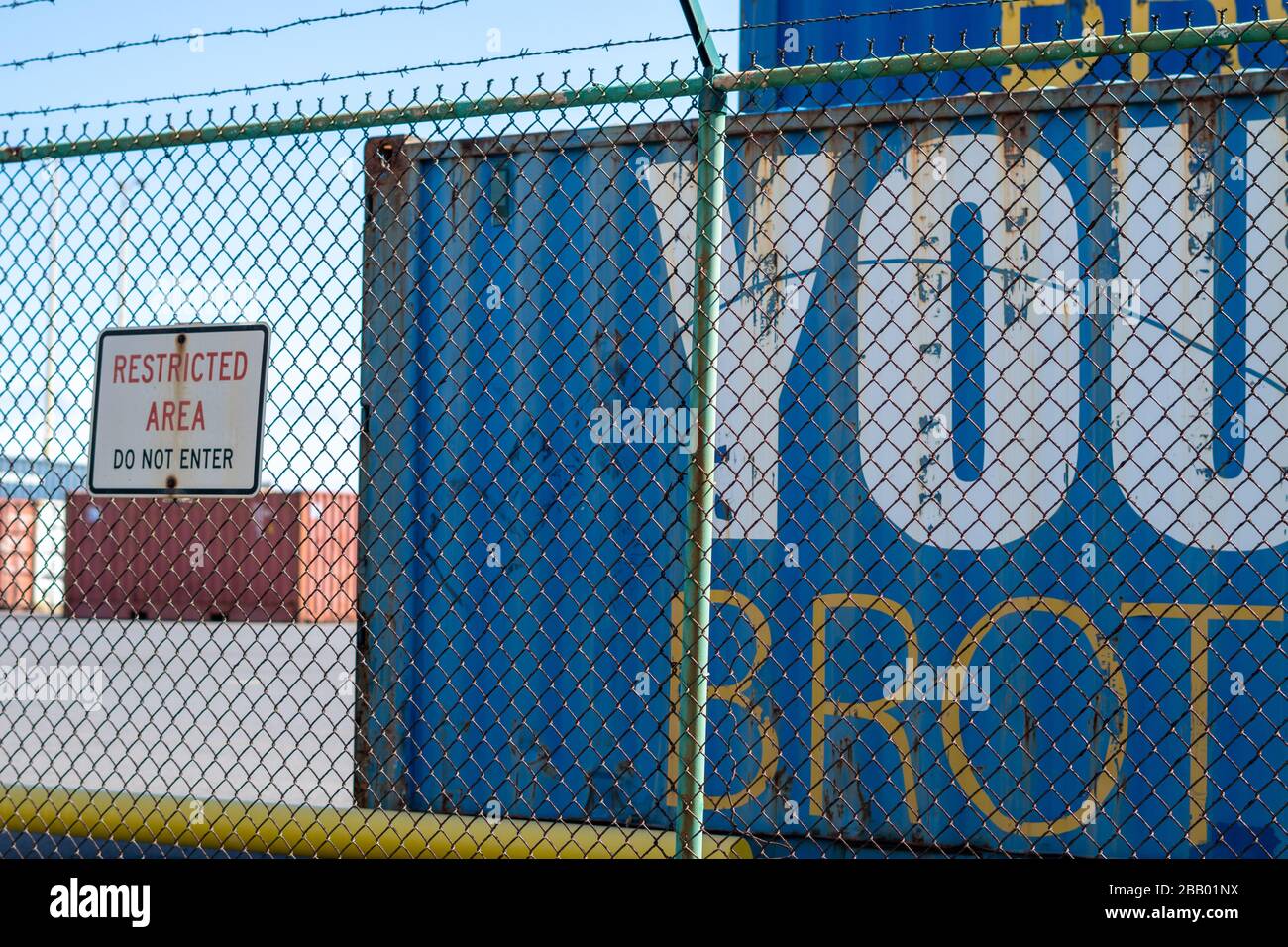 Shipping Containers in Maui, Hawaii during Covid-19 Pandemic Stock Photo