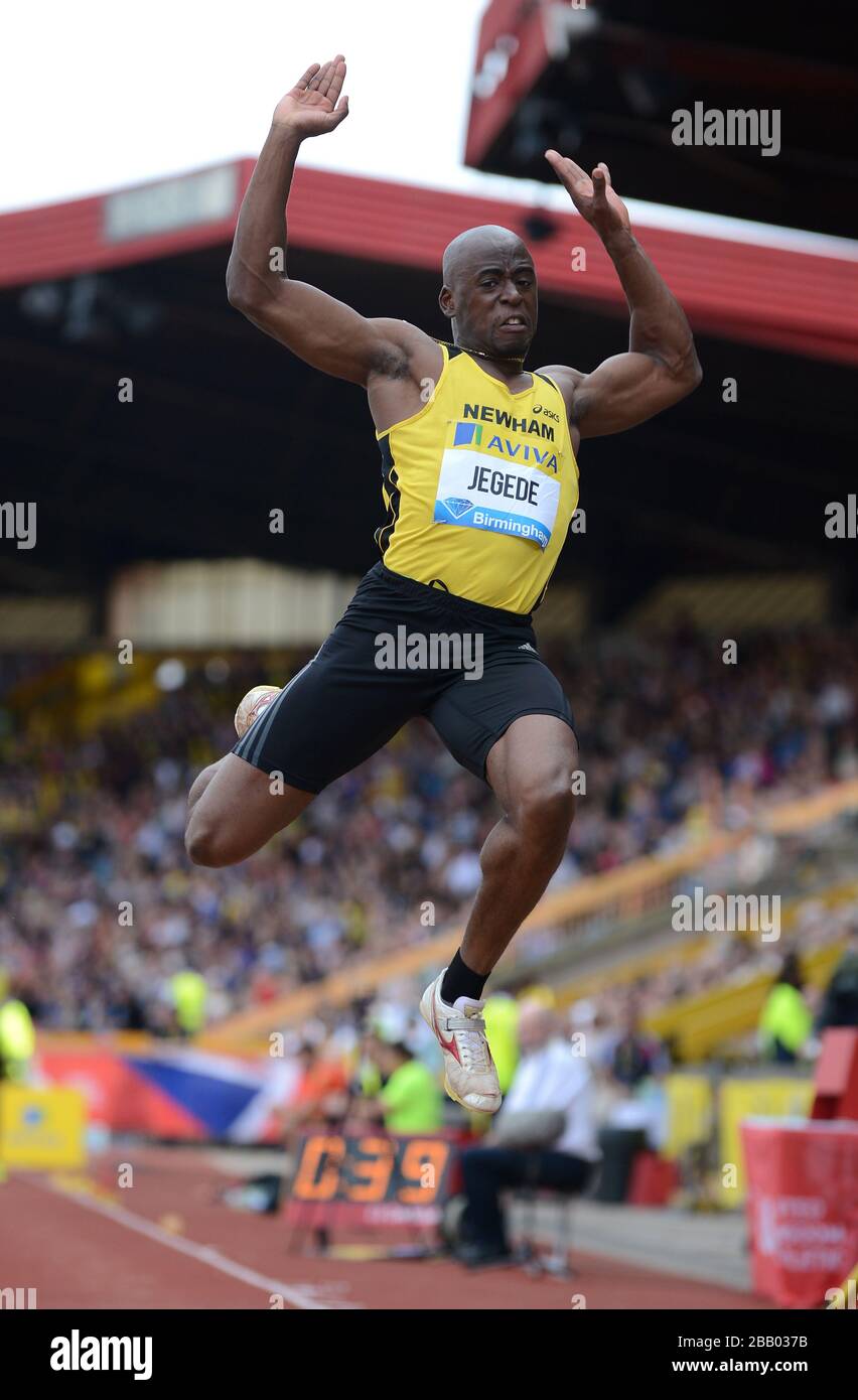 Great Britain's JJ Jegede in action during the Long Jump competition Stock Photo