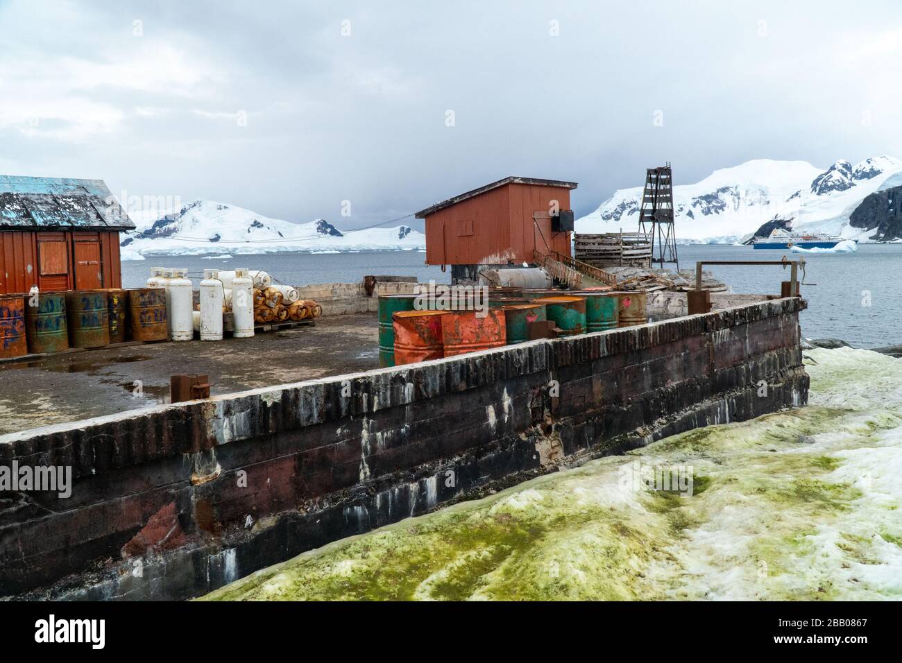 Almirante Brown Argentina research station, Antarctica Stock Photo
